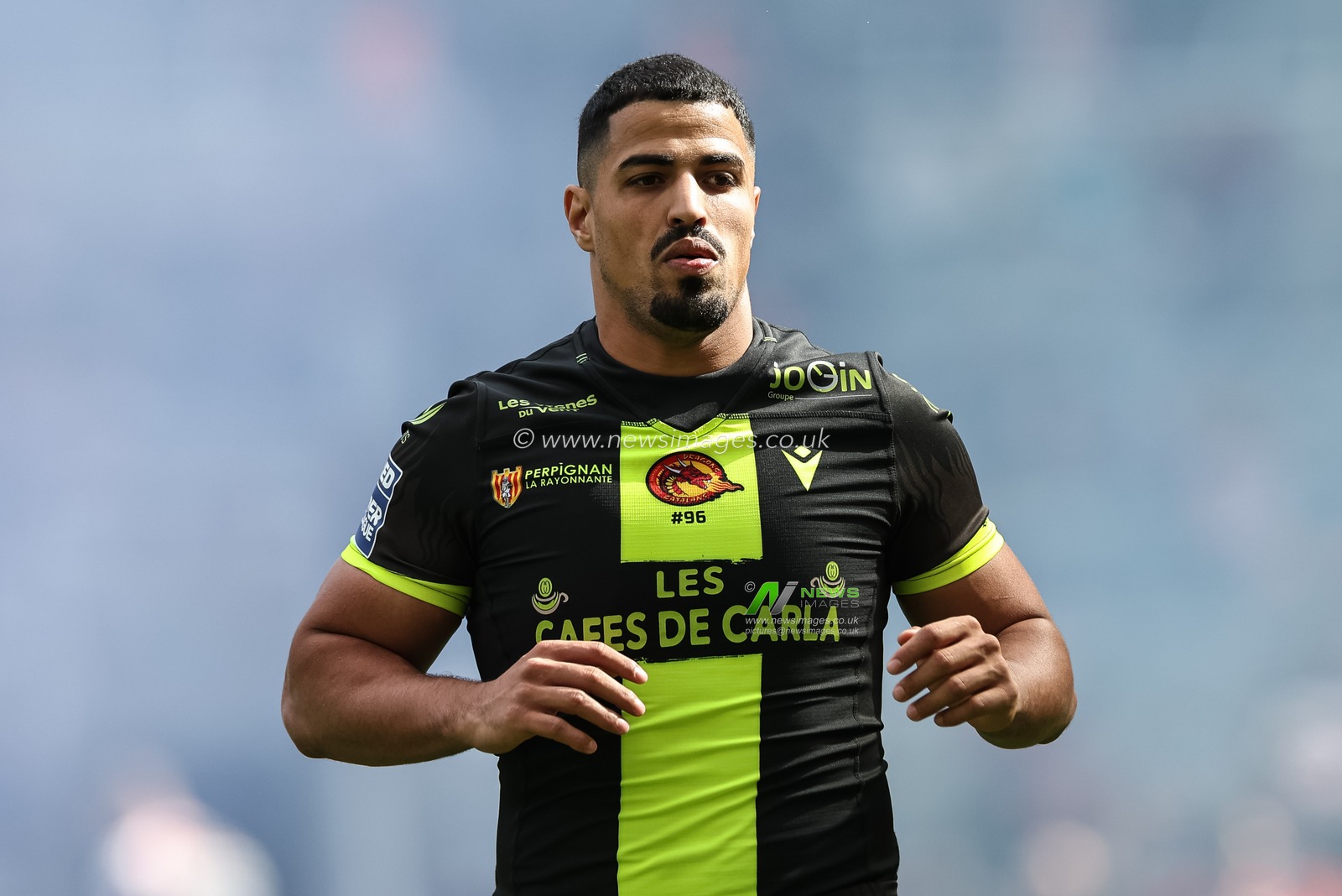 Fouad Yaha of Catalan Dragons during the Betfred Magic Weekend 2025 match Leigh Leopards vs Catalans Dragons at St. James's Park, Newcastle, United Kingdom, 3rd May 2025

(Photo by Mark Cosgrove/News Images)