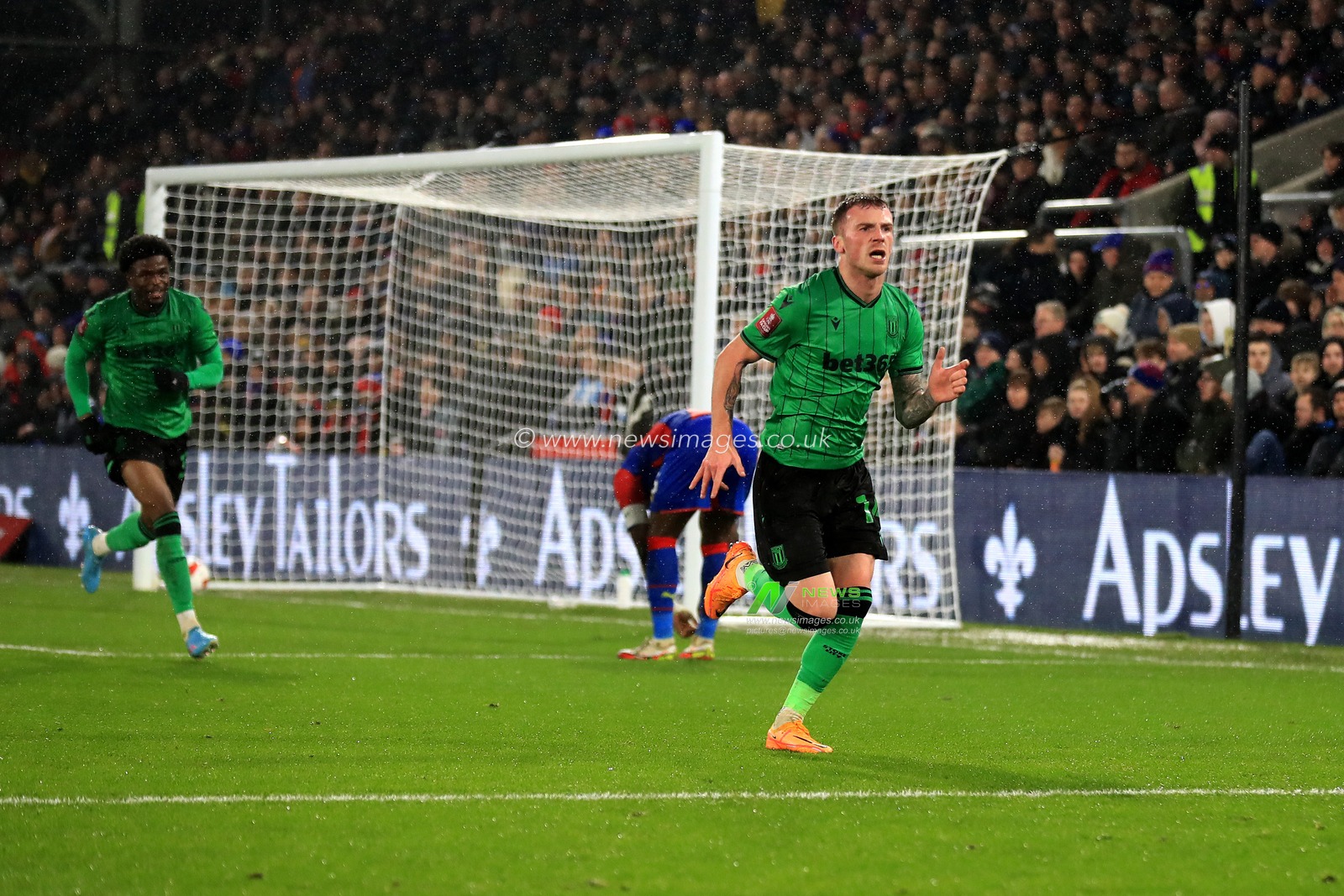 GOAL: Josh Tymon #14 of Stoke City scores.