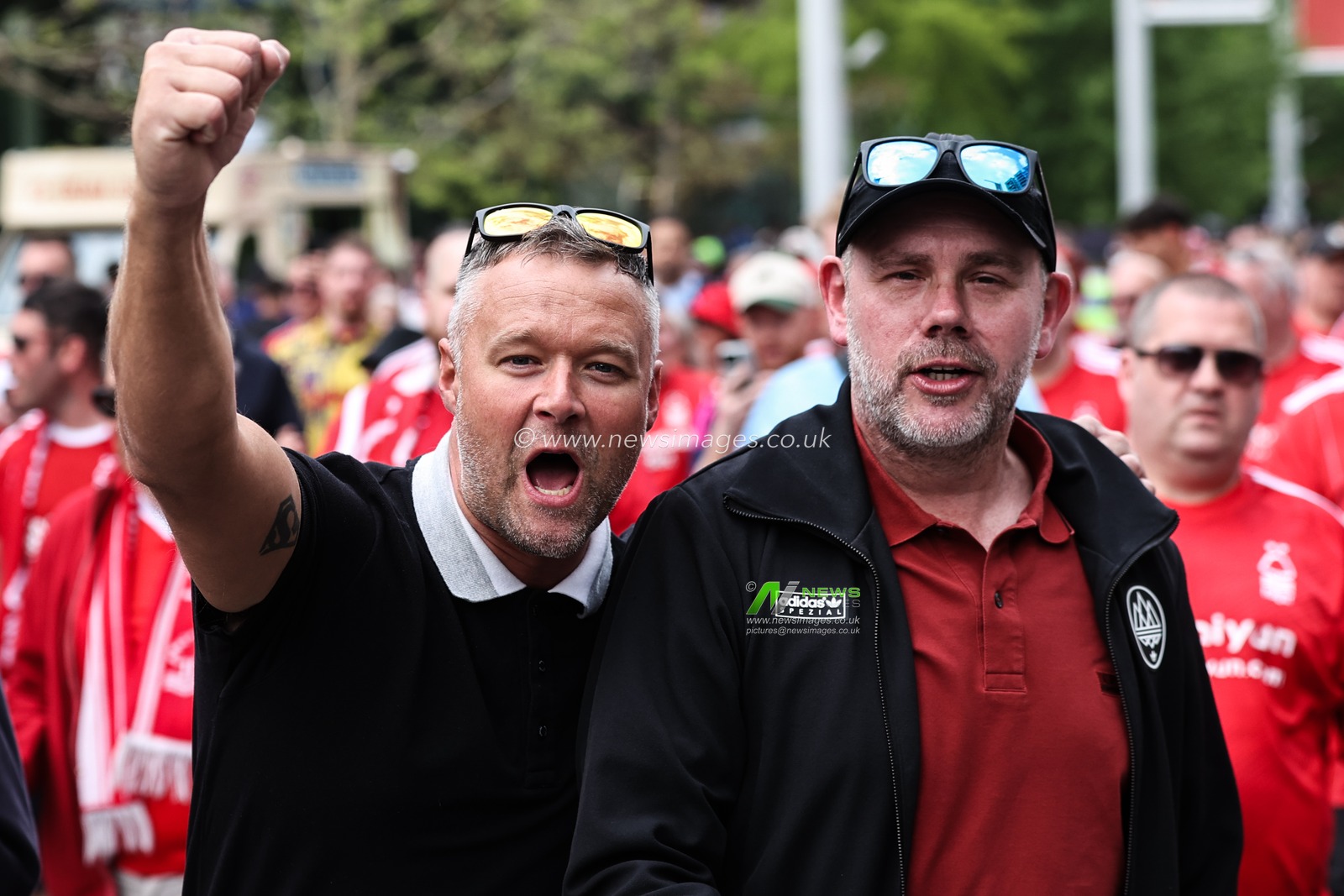 Nottingham Forest fans ahead of the Emirates FA Cup Semi-Final match Nottingham Forest vs Manchester City at Wembley Stadium, London, United Kingdom, 26th April 2025

(Photo by Alfie Cosgrove/News Images)