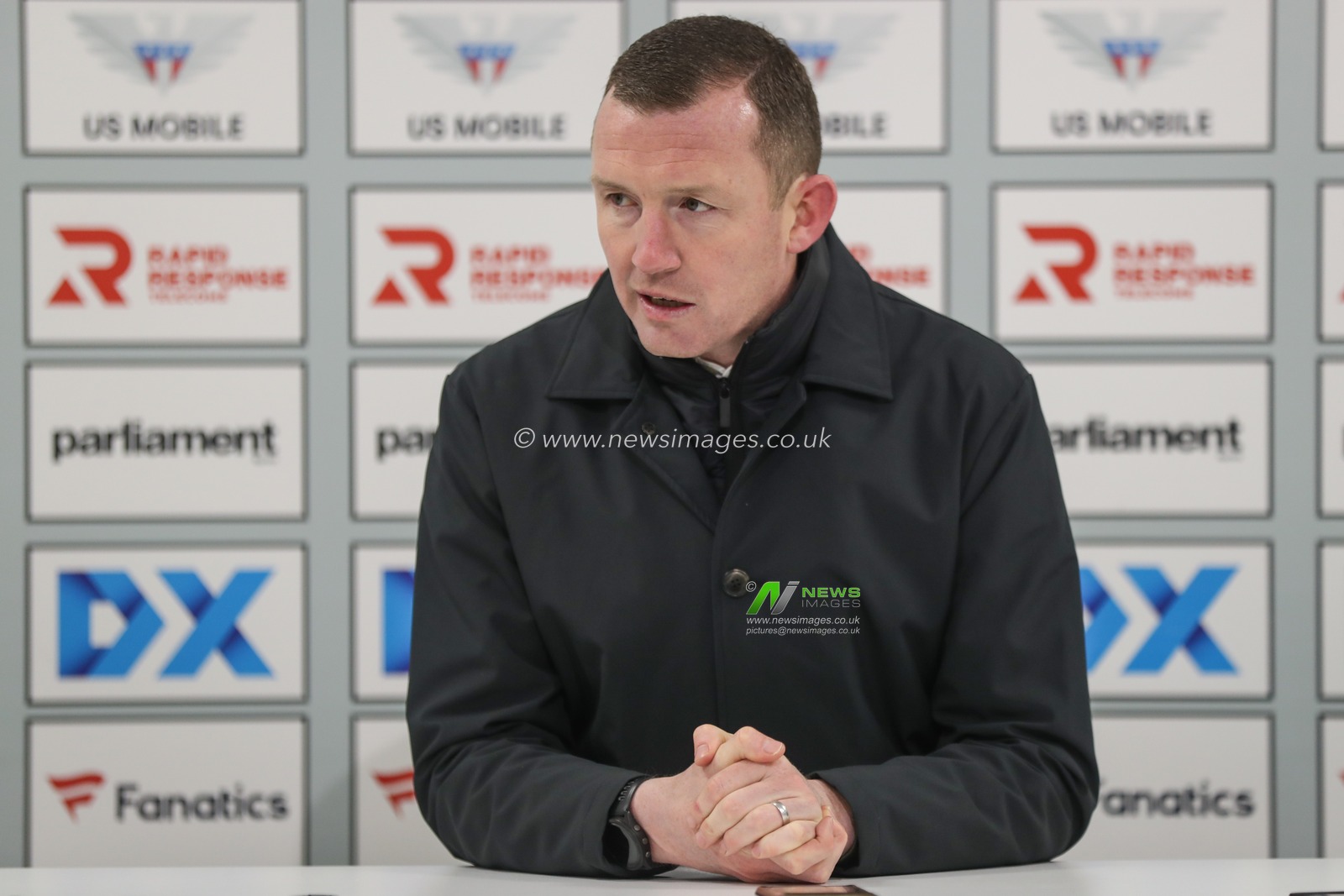 Neill Collins Head coach of Barnsley speaks in the post match press conference during the Sky Bet League 1 match Barnsley vs Carlisle United at Oakwell, Barnsley, United Kingdom, 16th January 2024

(Photo by Alfie Cosgrove/News Images)