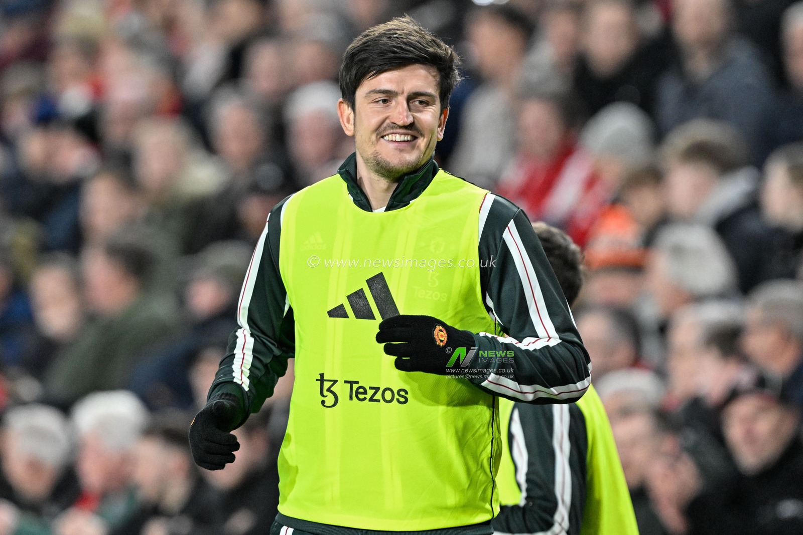 Harry Maguire of Manchester United warming up during the first half during the Premier League match Brentford vs Manchester United at The Gtech Community Stadium, London, United Kingdom, 30th March 2024

(Photo by Cody Froggatt/News Images)
