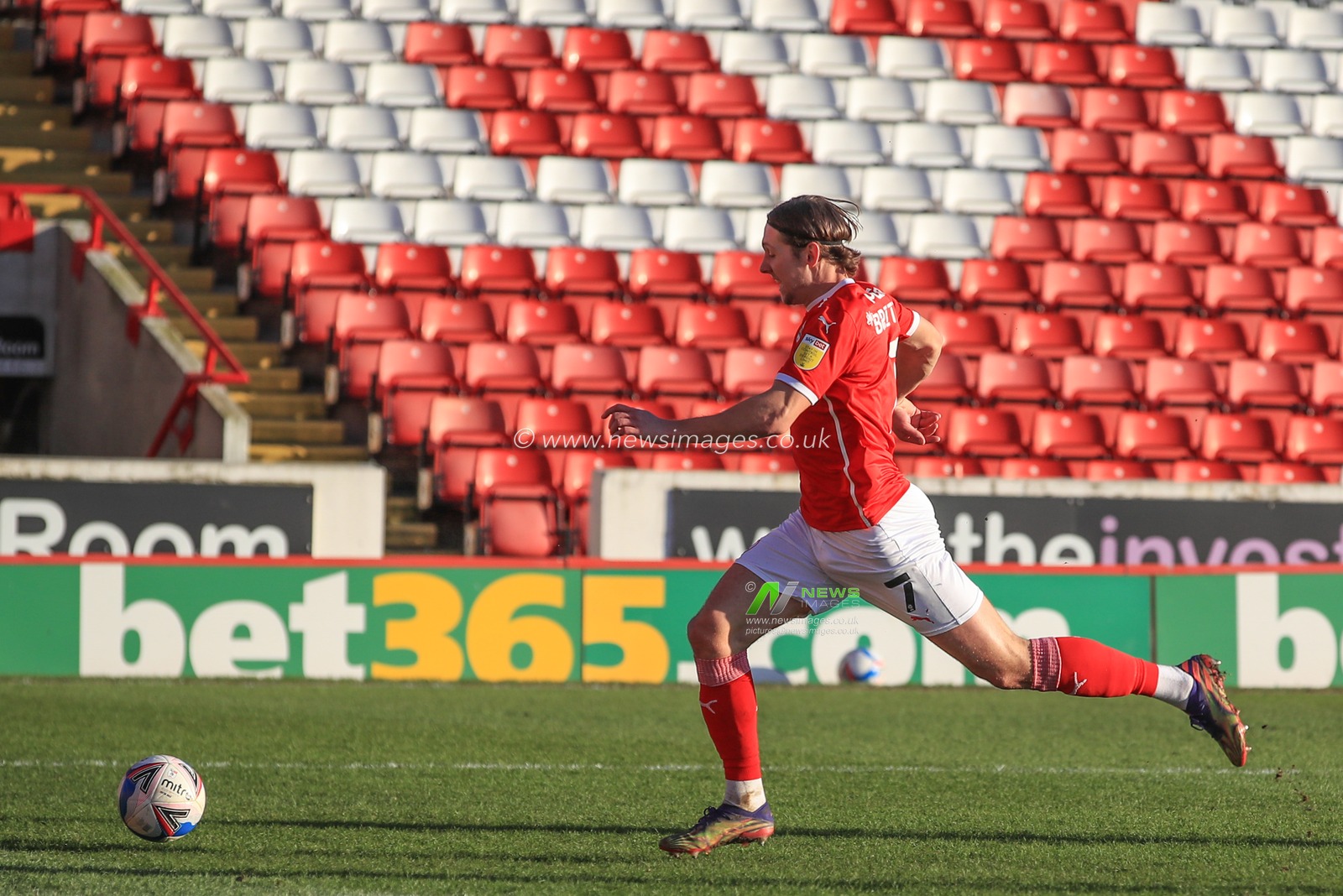 Callum Brittain #7 of Barnsley in action during the game