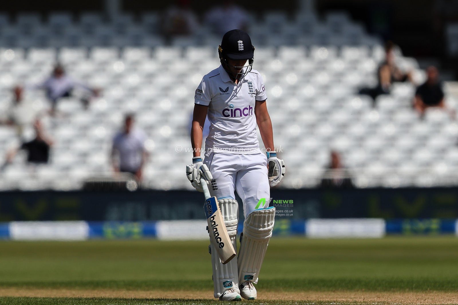 Kate Cross of England looks dejected as she leaves the pitch after being dismissed during the Metro Bank Women's Ashes 2023 match Day 5 England vs Australia at Trent Bridge, Nottingham, United Kingdom, 26th June 2023

(Photo by Gareth Evans/News Images)