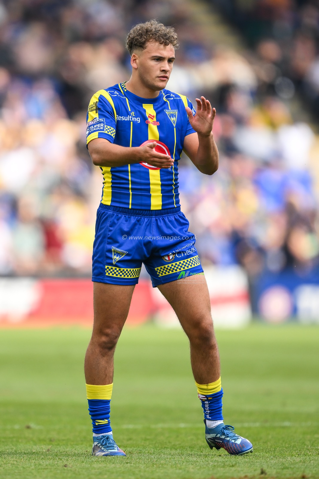 Cai Taylor-Wray of Warrington Wolves during the Betfred Super League Round 13 match Warrington Wolves vs Wigan Warriors at Halliwell Jones Stadium, Warrington, United Kingdom, 1st June 2024

(Photo by Craig Thomas/News Images)
