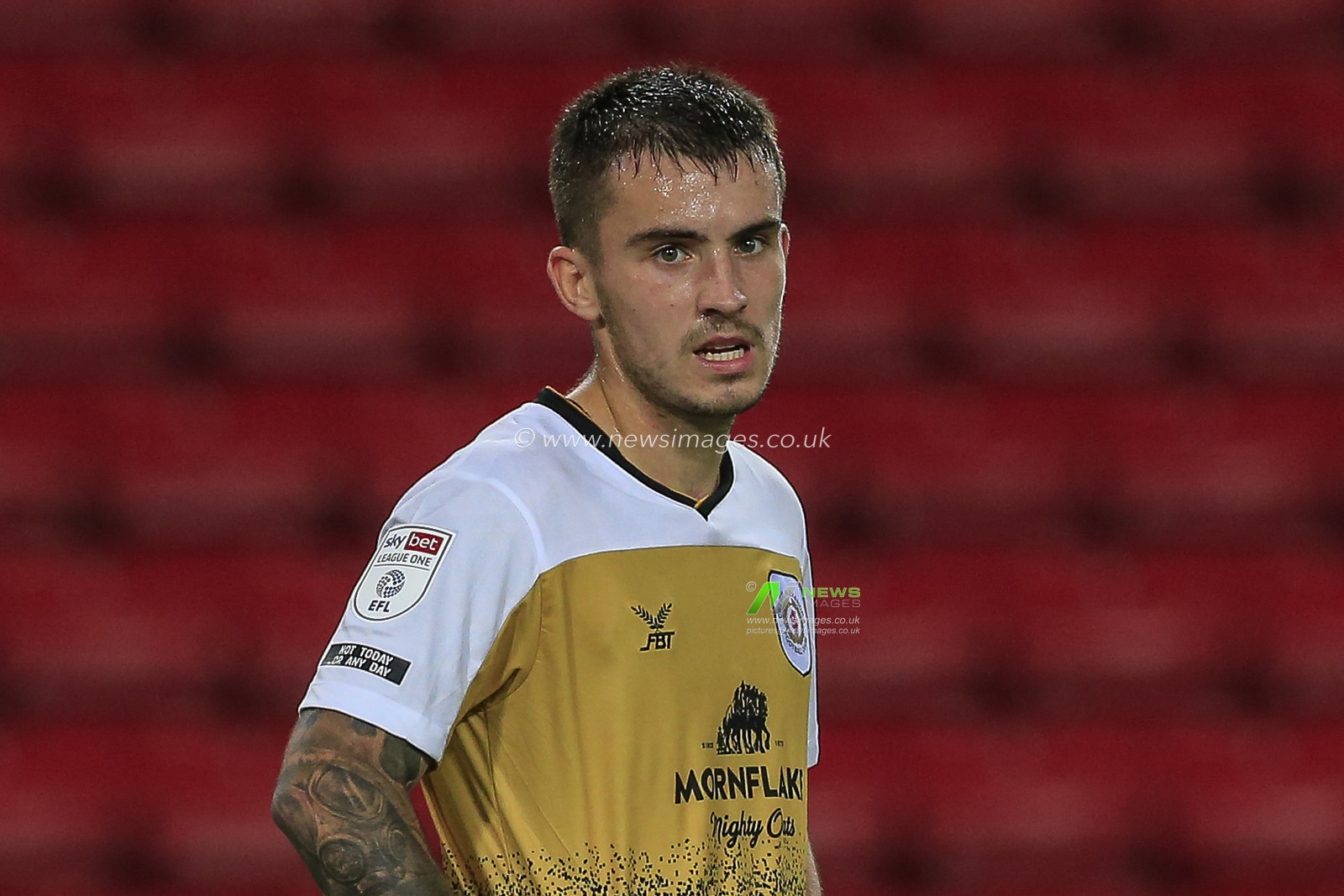 Luke Offord (17) of Crewe Alexandra in action
