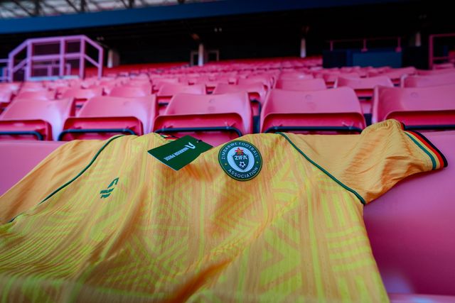 A general view of  Zimbabwe jersey on the pitch and stands during the Nigeria vs Zimbabwe Unity Cup 2026 semi-final match at The Valley in Charlton, London, England on Tuesday, May 26, 2026.