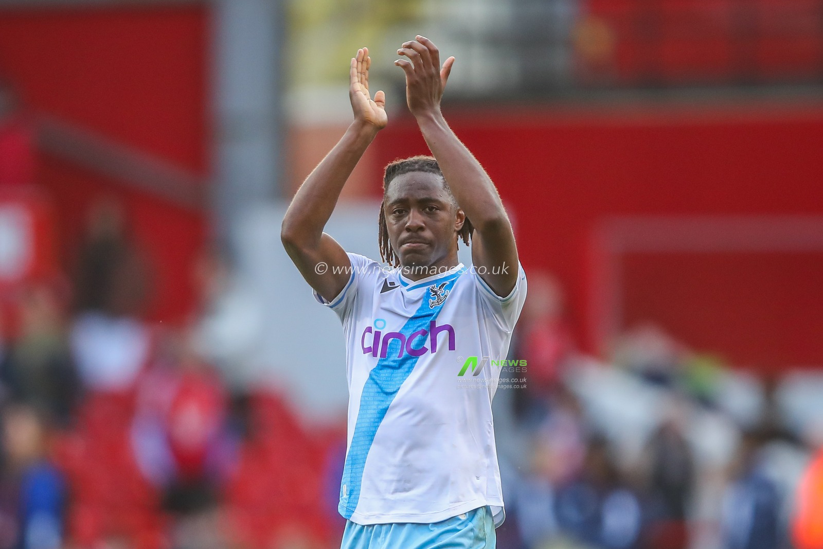 Eberechi Eze of Crystal Palace applauds the travelling fans after the game during the Premier League match Nottingham Forest vs Crystal Palace at City Ground, Nottingham, United Kingdom, 30th March 2024

(Photo by Gareth Evans/News Images)