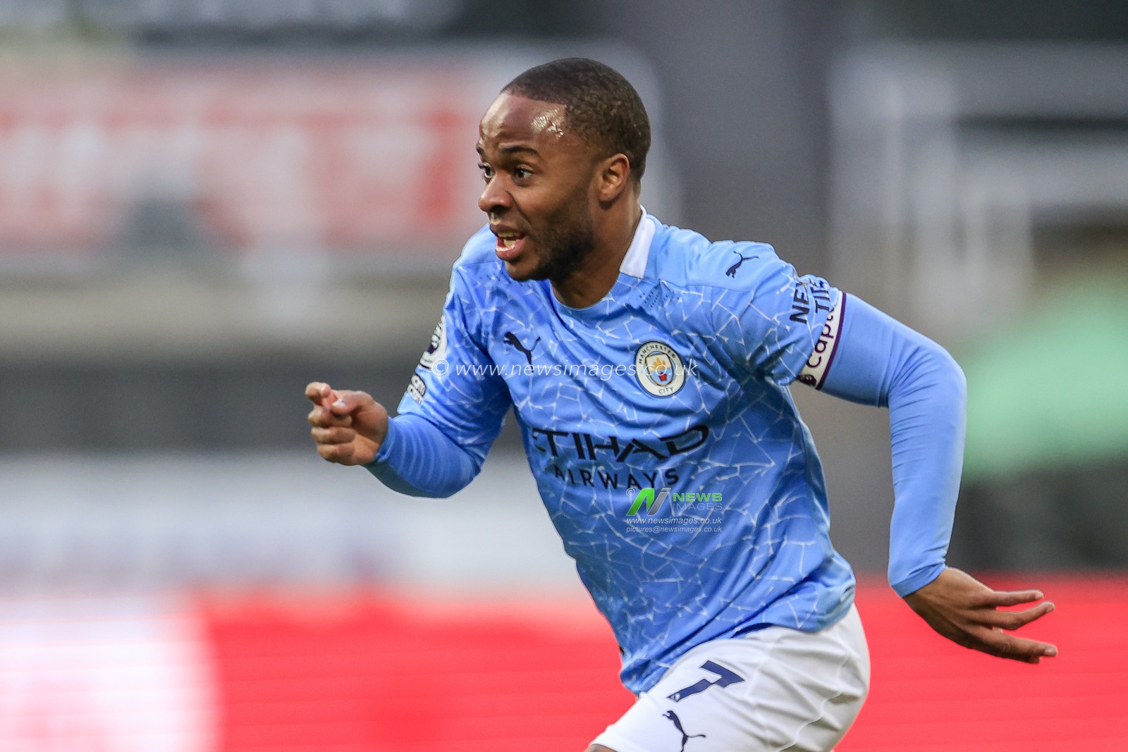 Raheem Sterling #7 of Manchester City during the game