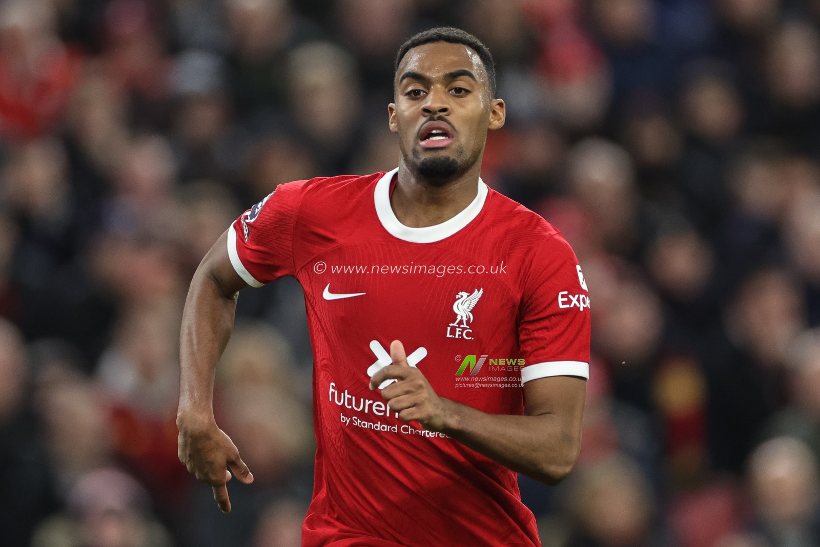 Ryan Gravenberch of Liverpool during the Premier League match Liverpool vs Manchester United at Anfield, Liverpool, United Kingdom, 17th December 2023

(Photo by Mark Cosgrove/News Images)