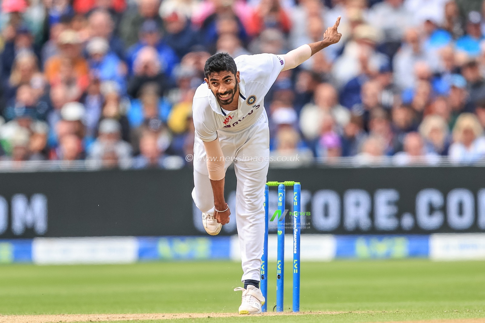 Jasprit Bumrah of India delivers the ball