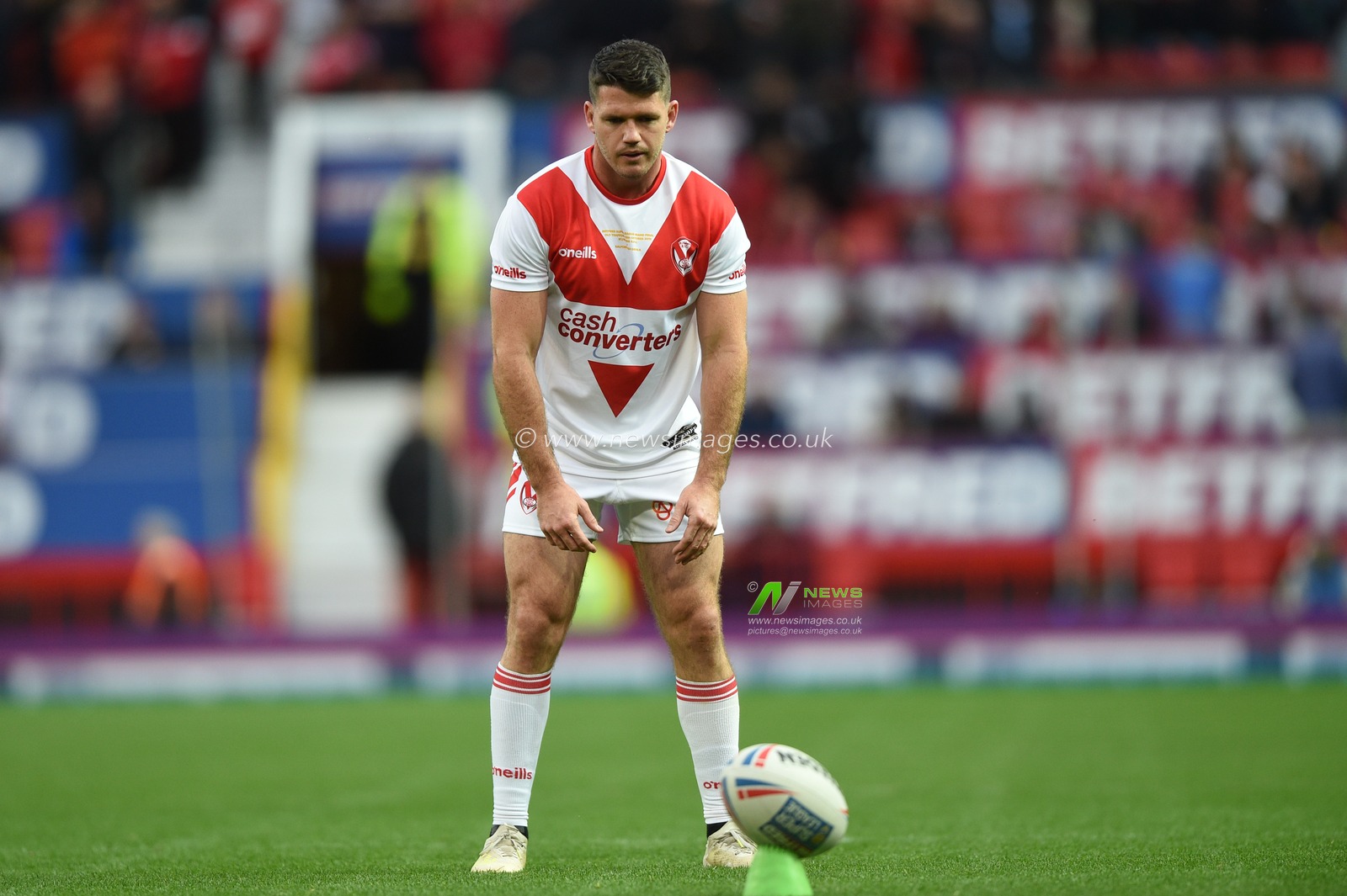 12th October 2019, Old Trafford, Manchester, England; The Grand Final 2019, Saint Helens v Salford Red Devils : Lachlan Coote (23) of Saint Helens during the warm up

Credit: Richard Long/News Images