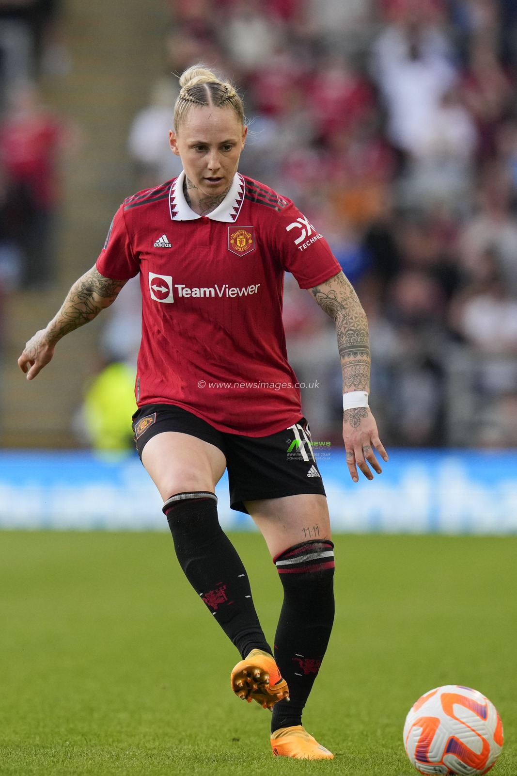 Leah Galton #11 of Manchester United during the The FA Women's Super League match Manchester United Women vs Manchester City Women at Leigh Sports Village, Leigh, United Kingdom, 21st May 2023

(Photo by Steve Flynn/News Images)