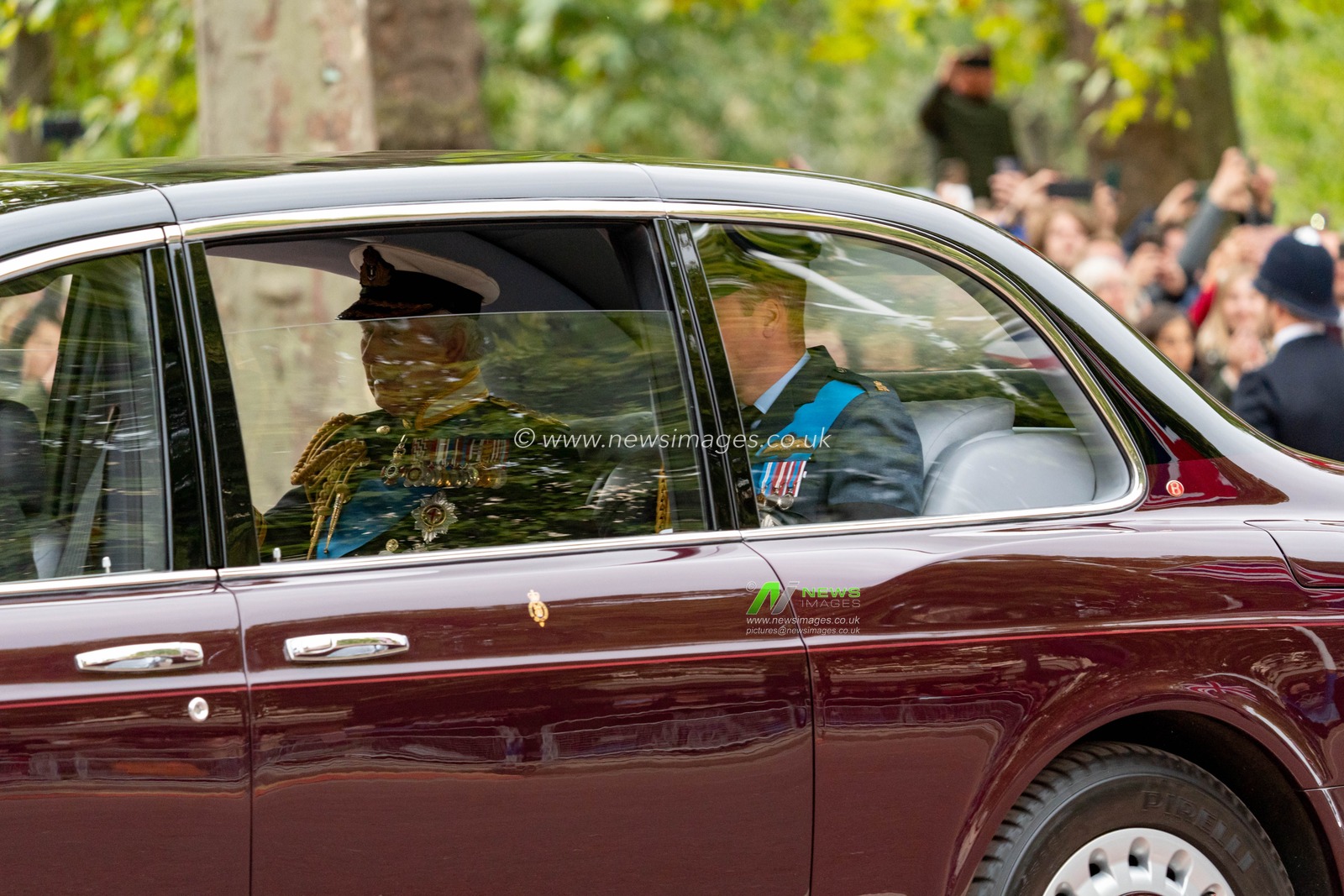 King Charles 111 and William, Prince of Wales travels to Westminster Abbey for the State Funeral of Queen Elizabeth 11 at Westminster Abbey in London City Centre, London, United Kingdom, 19th September 2022

(Photo by Richard Washbrooke/News Images)