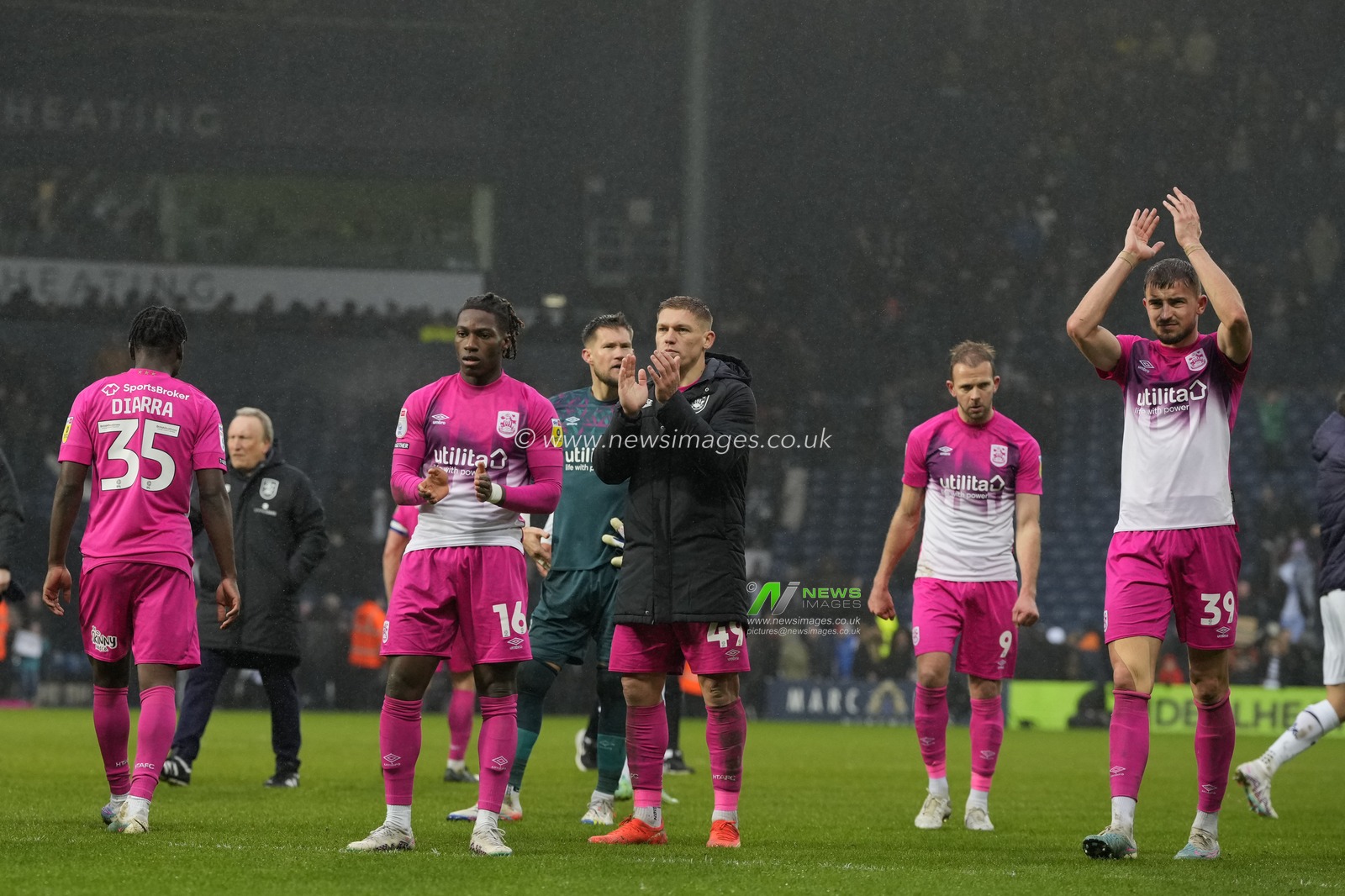 Huddersfield Town players salute their fans after the Sky Bet Championship match West Bromwich Albion vs Huddersfield Town at The Hawthorns, West Bromwich, United Kingdom, 11th March 2023

(Photo by Steve Flynn/News Images)