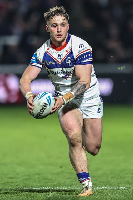 Jack Croft of Wakefield Trinity during the Betfred Challenge Cup Quarter Final match Wakefield Trinity vs Leigh Leopards at DIY Kitchens Stadium, Wakefield, United Kingdom, 4th April 2025

(Photo by Alfie Cosgrove/News Images)
