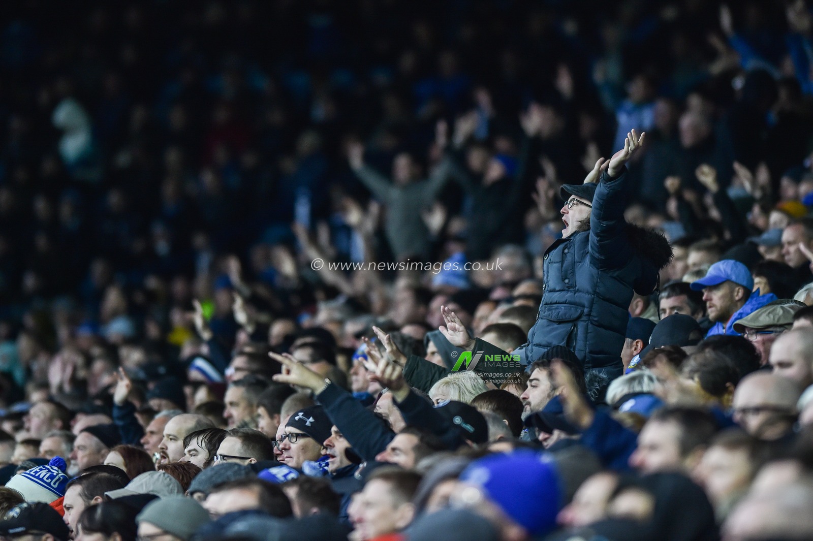 26th October 2019, Hillsborough, Sheffield, England; Sky Bet Championship, Sheffield Wednesday v Leeds United : Sheffield Wednesday supporters enjoy the 0-0 draw.

Credit: Dean Williams/News Images