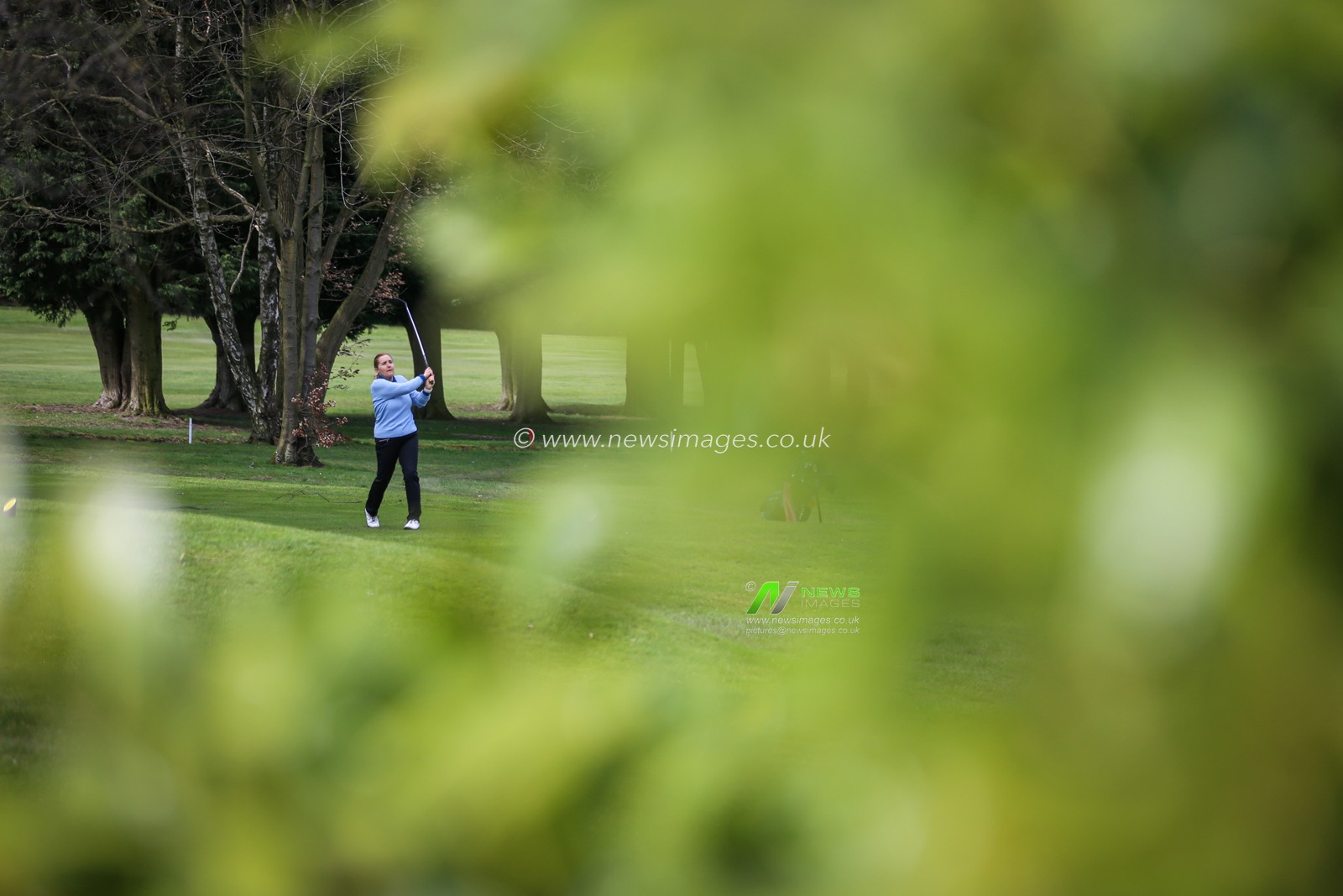 Jill Gothard tees off at Lees Hall Golf Club, Sheffield, following the easing of England's lockdown to allow far greater freedom outdoors