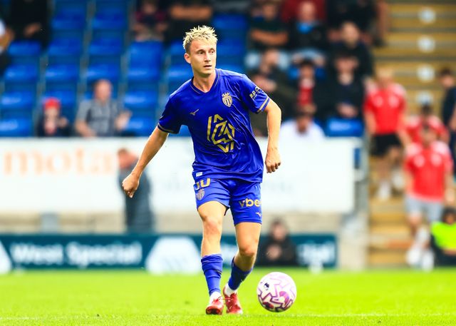 Aleksandr Golovin of Monaco on the ball during the Pre-season friendly match Nottingham Forest vs Monaco at SMH Group Stadiumact Stadium, Chesterfield, United Kingdom, 19th July 2025

(Photo by Richard Bierton/News Images)