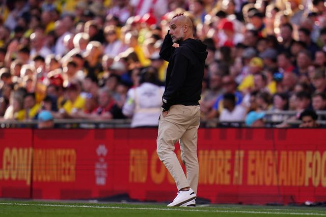 Pep Guardiola manager of Manchester City during the Emirates FA Cup Semi-Final match Manchester City vs Southampton at Wembley Stadium, London, United Kingdom on 25 April 2026

(Photo by Harvey Murphy/News Images)
