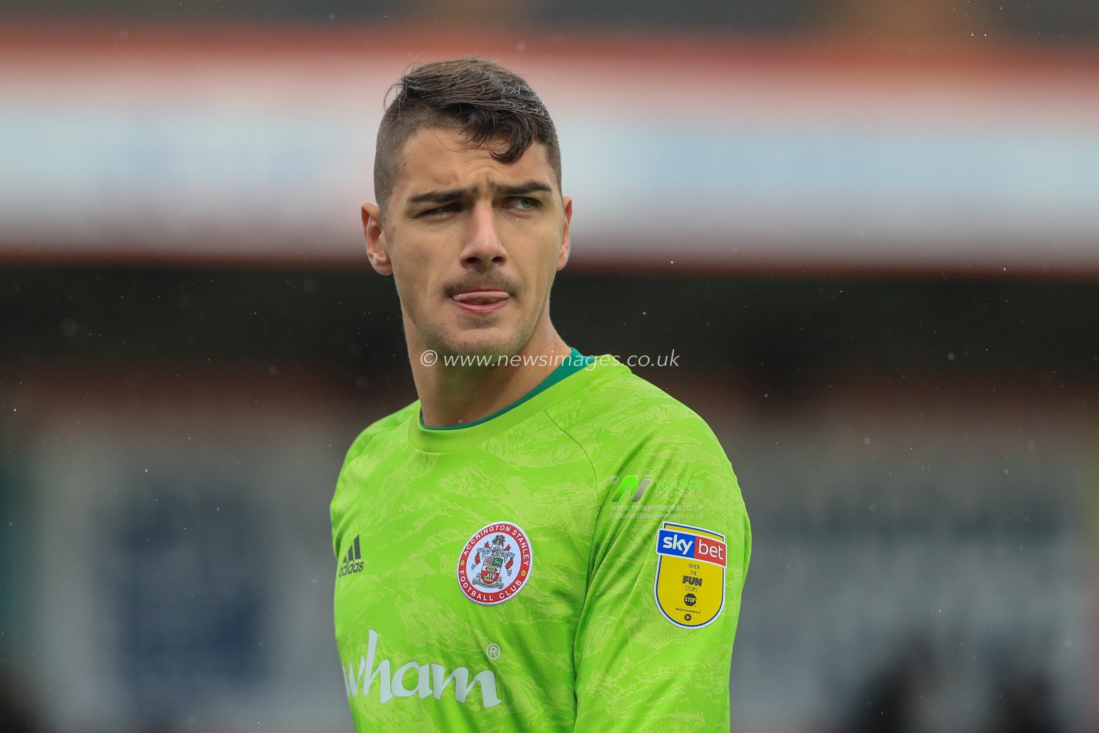 20th October 2019, The Wham Stadium, Accrington, England; Sky Bet League 1, Accrington Stanley v Ipswich Town : Dimitar Evtimov of Accrington Stanley during the game

Credit: Mark Cosgrove/News Images
