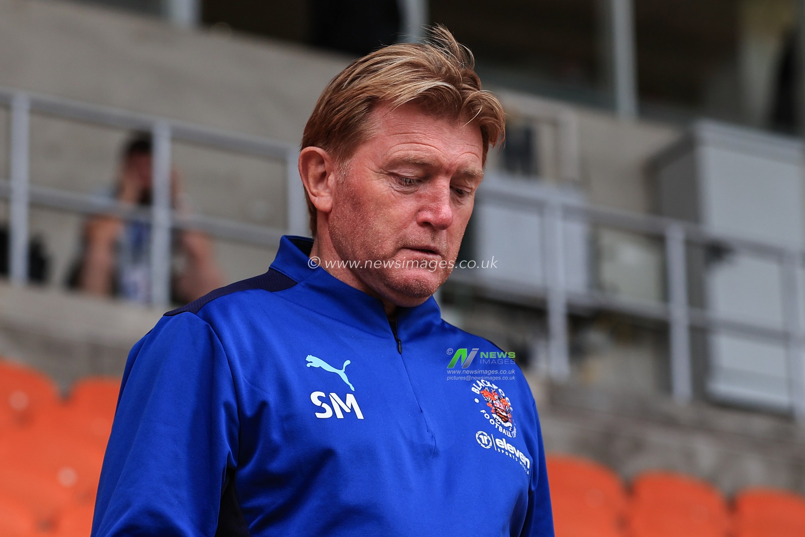 Stuart McCall Assistant head coach of Blackpool arrives at Bloomfield Road