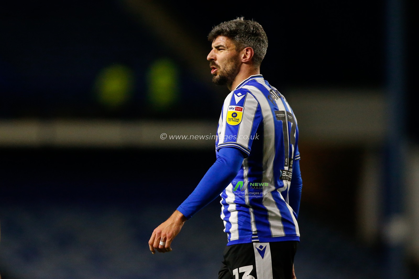 Callum Paterson #13 of Sheffield Wednesday protests to the linesman during the Sky Bet League 1 match Sheffield Wednesday vs Port Vale at Hillsborough, Sheffield, United Kingdom, 29th December 2022

(Photo by Ben Early/News Images)