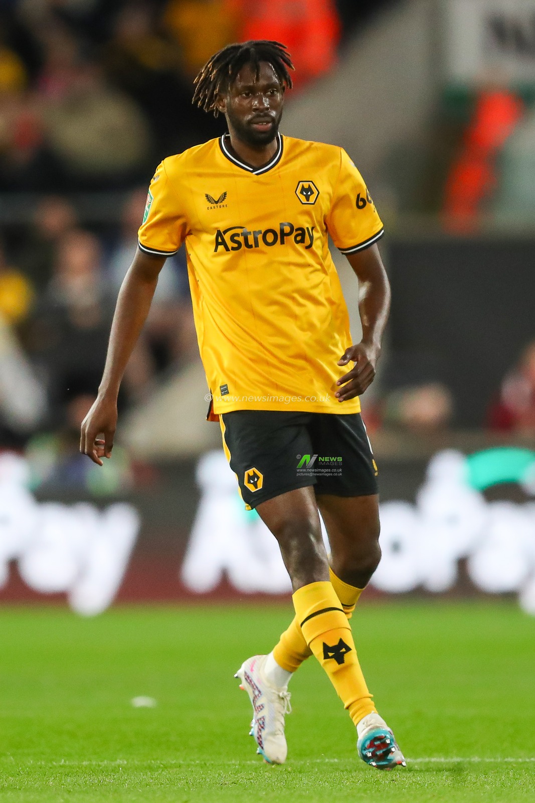 Boubacar TraorÃ© #6 of Wolverhampton Wanderers during the Carabao Cup match Wolverhampton Wanderers vs Blackpool at Molineux, Wolverhampton, United Kingdom, 29th August 2023

(Photo by Gareth Evans/News Images)