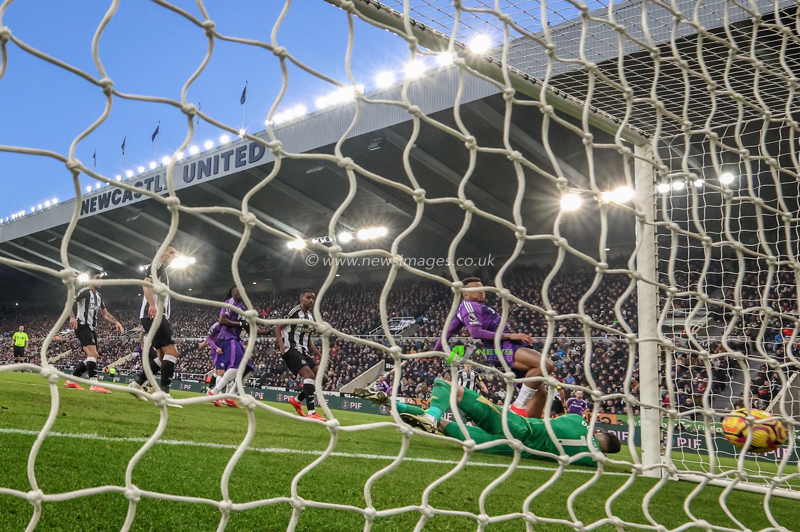 Rodrigo Muniz of Fulham scores to make it 1-2 during the Premier League match Newcastle United vs Fulham at St. James's Park, Newcastle, United Kingdom, 1st February 2025

(Photo by Mark Cosgrove/News Images)