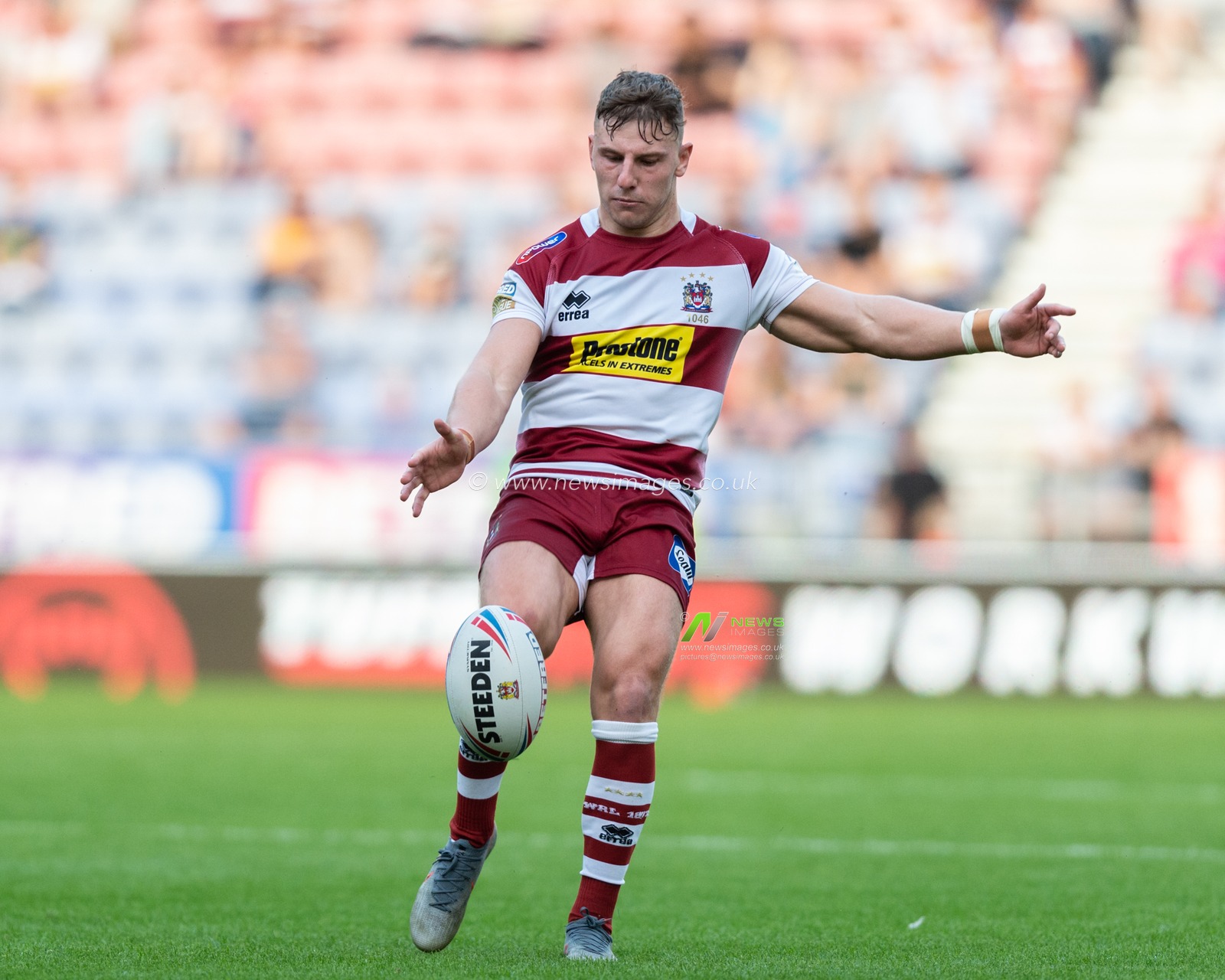 28th June 2019 , DW Stadium, Wigan, England;  Betfred Super League, Round 20, Wigan Warriors vs Salford Red Devils ; George Williams of Wigan Warriors during the game

Credit: Richard Long/News Images