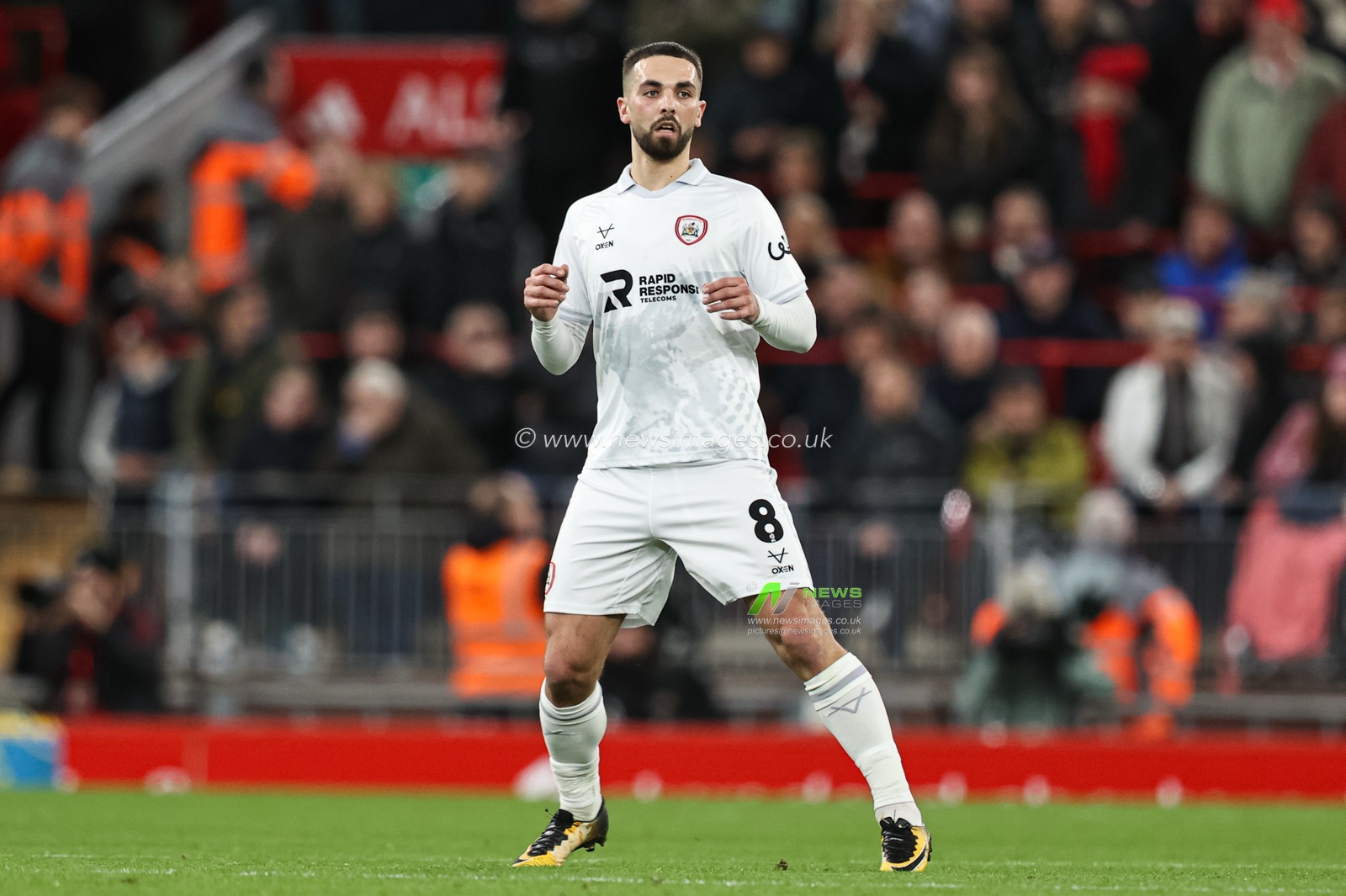 Adam Phillips of Barnsley during the Emirates FA Cup Third Round match Liverpool vs Barnsley at Anfield, Liverpool, United Kingdom, 12th January 2026

(Photo by Alfie Cosgrove/News Images)