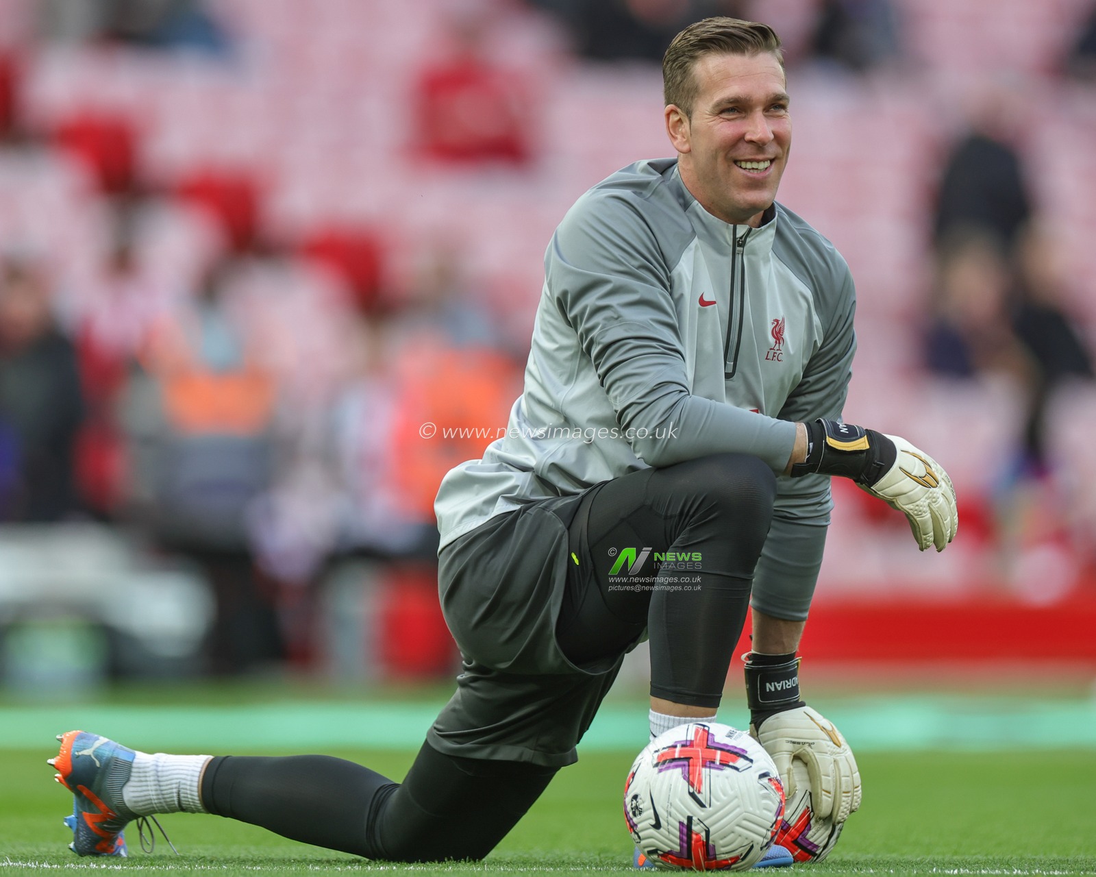 AdriÃ¡n #13 of Liverpool during the pre-game warm up ahead of the Premier League match Liverpool vs Fulham at Anfield, Liverpool, United Kingdom, 3rd May 2023

(Photo by Mark Cosgrove/News Images)