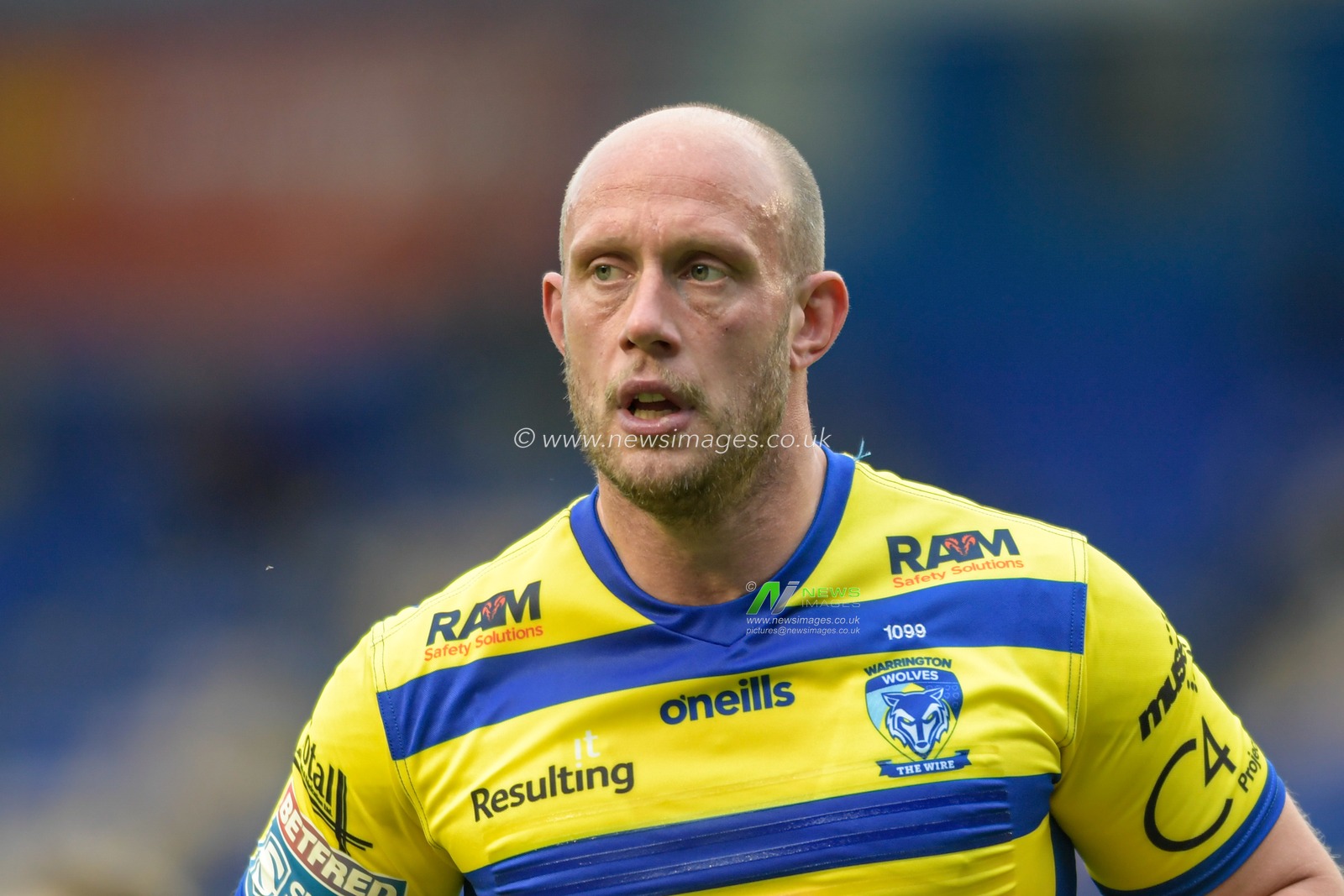 Chris Hill (8) of Warrington Wolves in action