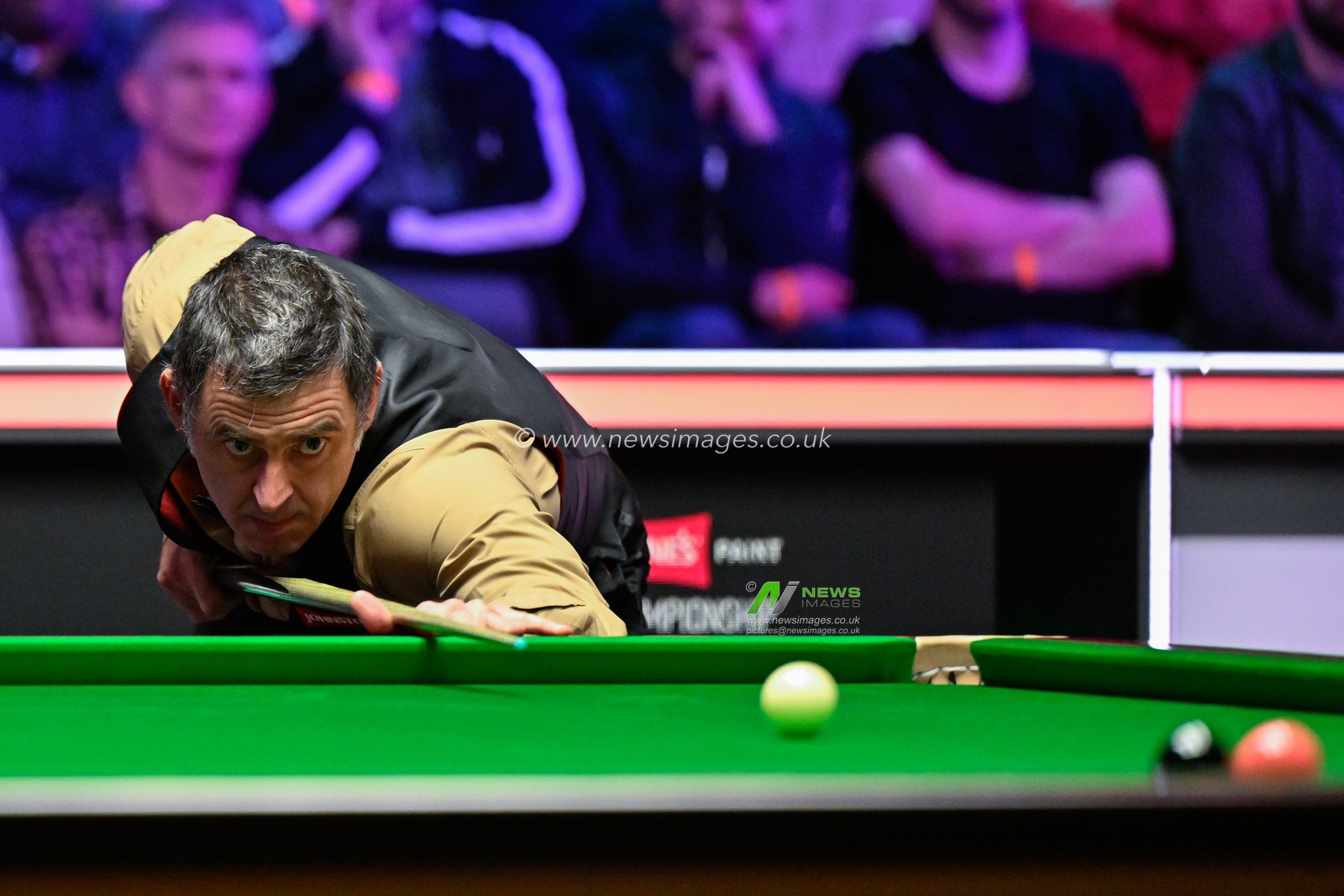 Ronnie O'Sullivan takes a shot, during the Johnstoneâ€™s Paint Tour Championships at Manchester Central, Manchester, United Kingdom, 5th April 2024

(Photo by Cody Froggatt/News Images)
