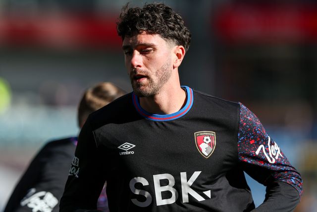 Marcos Senesi of Bournemouth warms up ahead of the Premier League match Burnley vs Bournemouth at Turf Moor, Burnley, United Kingdom on 14 March 2026

(Photo by Jorge Horsted/News Images)