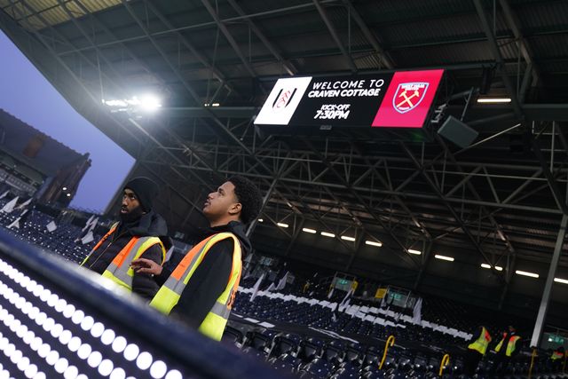 Fulham stewards ahead of the Premier League match Fulham vs West Ham United at Craven Cottage, London, United Kingdom on 04 March 2026

(Photo by Harvey Murphy/News Images)