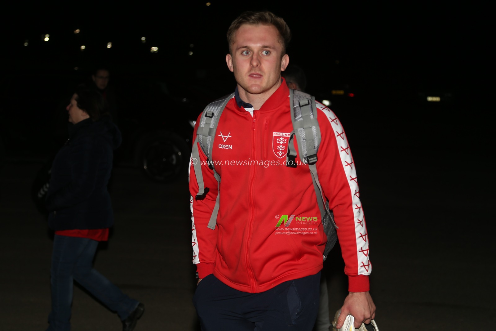 Jez Litten #14 of Hull KR arrives at the Sewell Group Craven Park