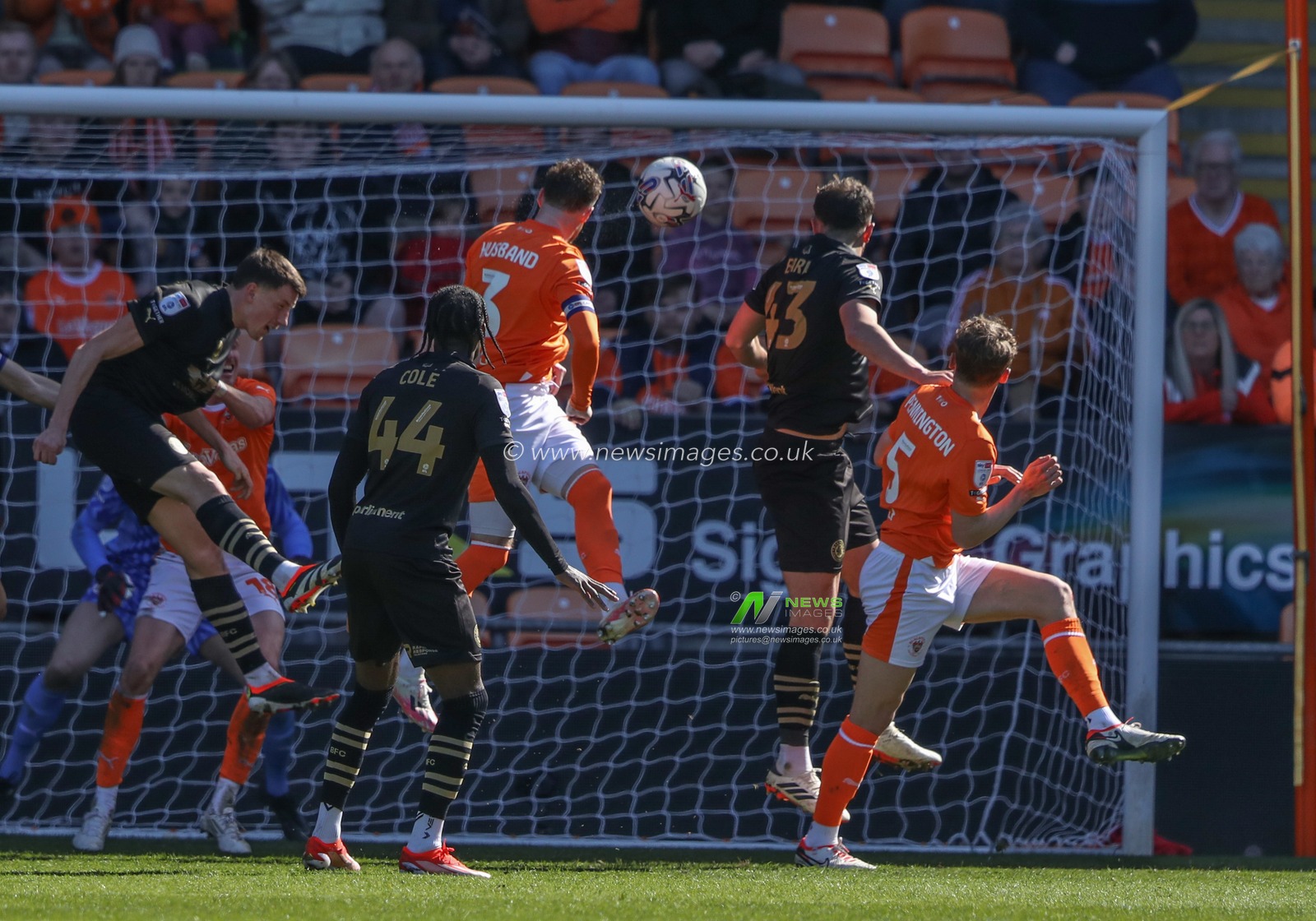 James Husband of Blackpool scores to make it 2-0 during the Sky Bet League 1 match Blackpool vs Barnsley at Bloomfield Road, Blackpool, United Kingdom, 20th April 2024

(Photo by Alfie Cosgrove/News Images)