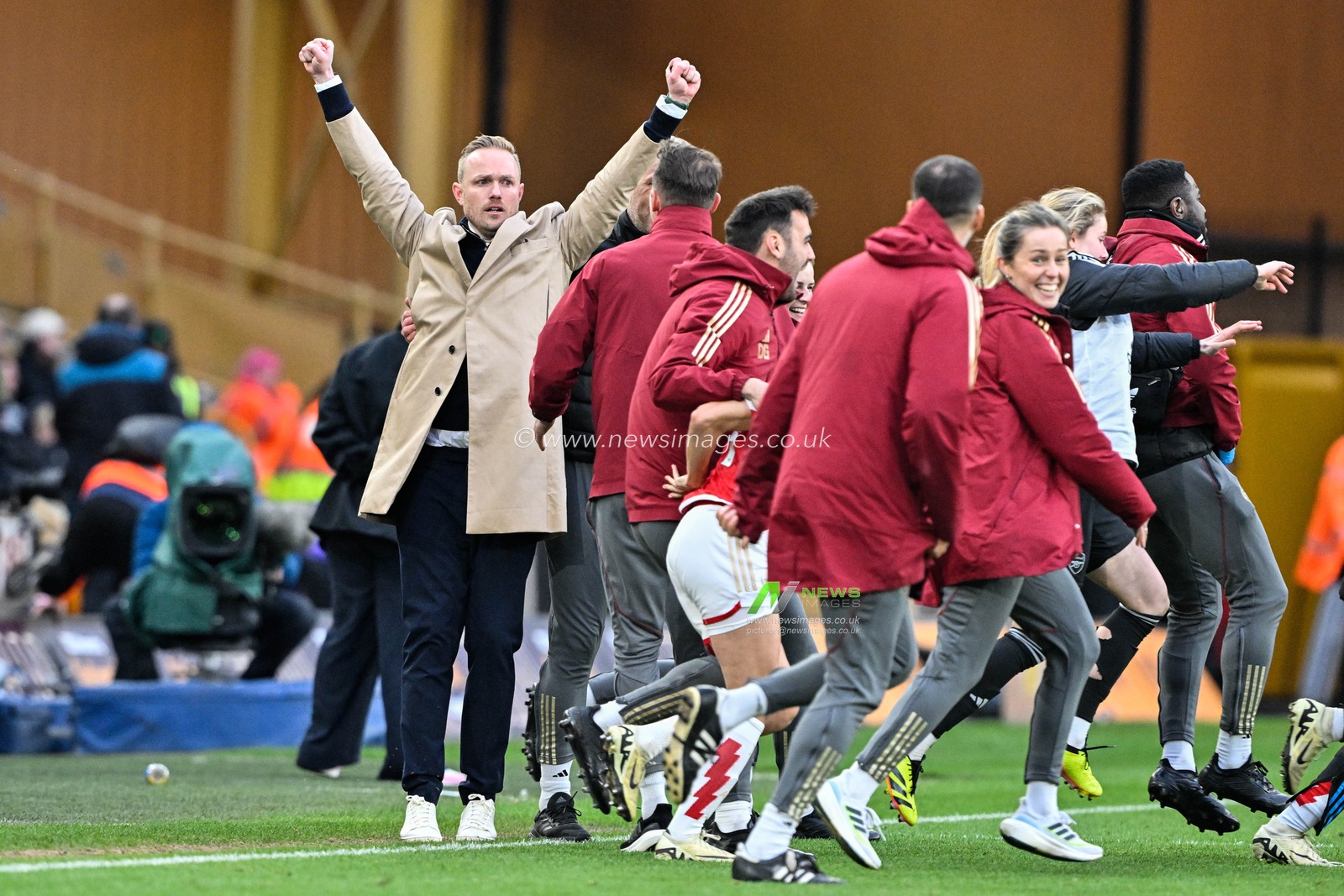 Jonas Eidevall manager of Arsenal Women celebrates his teams win after the FA Women's League Cup Final match Arsenal Women vs Chelsea FC Women at Molineux, Wolverhampton, United Kingdom, 31st March 2024

(Photo by Cody Froggatt/News Images)