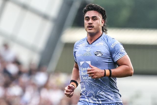 Keenan Palasia of Leeds Rhinos during the Betfred Super League round 16 match Leeds Rhinos vs Hull KR at AMT Headingley Stadium, Leeds, United Kingdom on 26 June 2026

(Photo by Alfie Cosgrove/News Images)