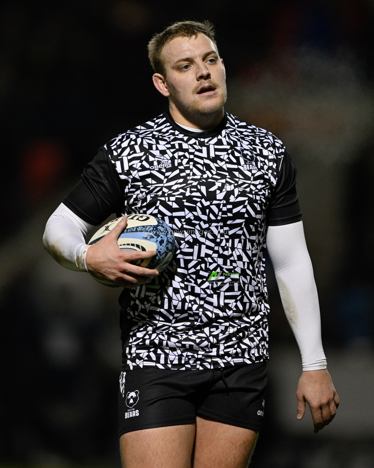 Fred Davies of Bristol Bears warms up ahead of the match, during the Gallagher Premiership match Sale Sharks vs Bristol Bears at AJ Bell Stadium, Eccles, United Kingdom, 5th January 2024

(Photo by Cody Froggatt/News Images)