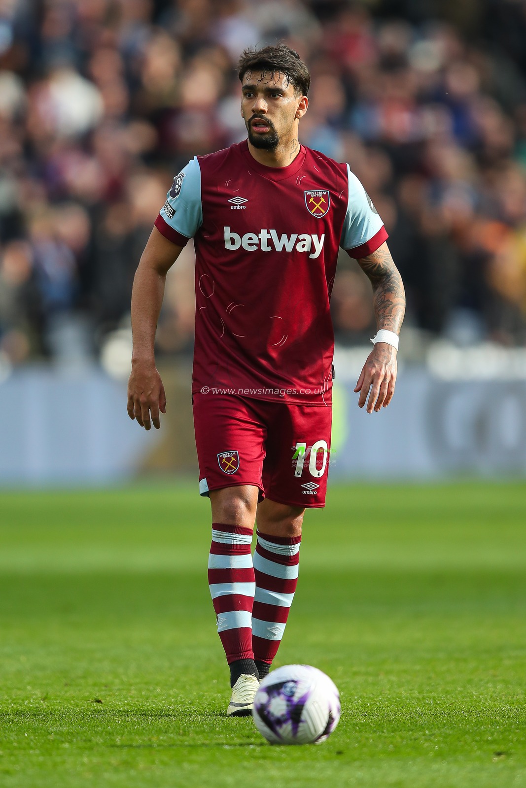 Lucas PaquetÃ¡ of West Ham United in action during the Premier League match West Ham United vs Aston Villa at London Stadium, London, United Kingdom, 17th March 2024

(Photo by Gareth Evans/News Images)