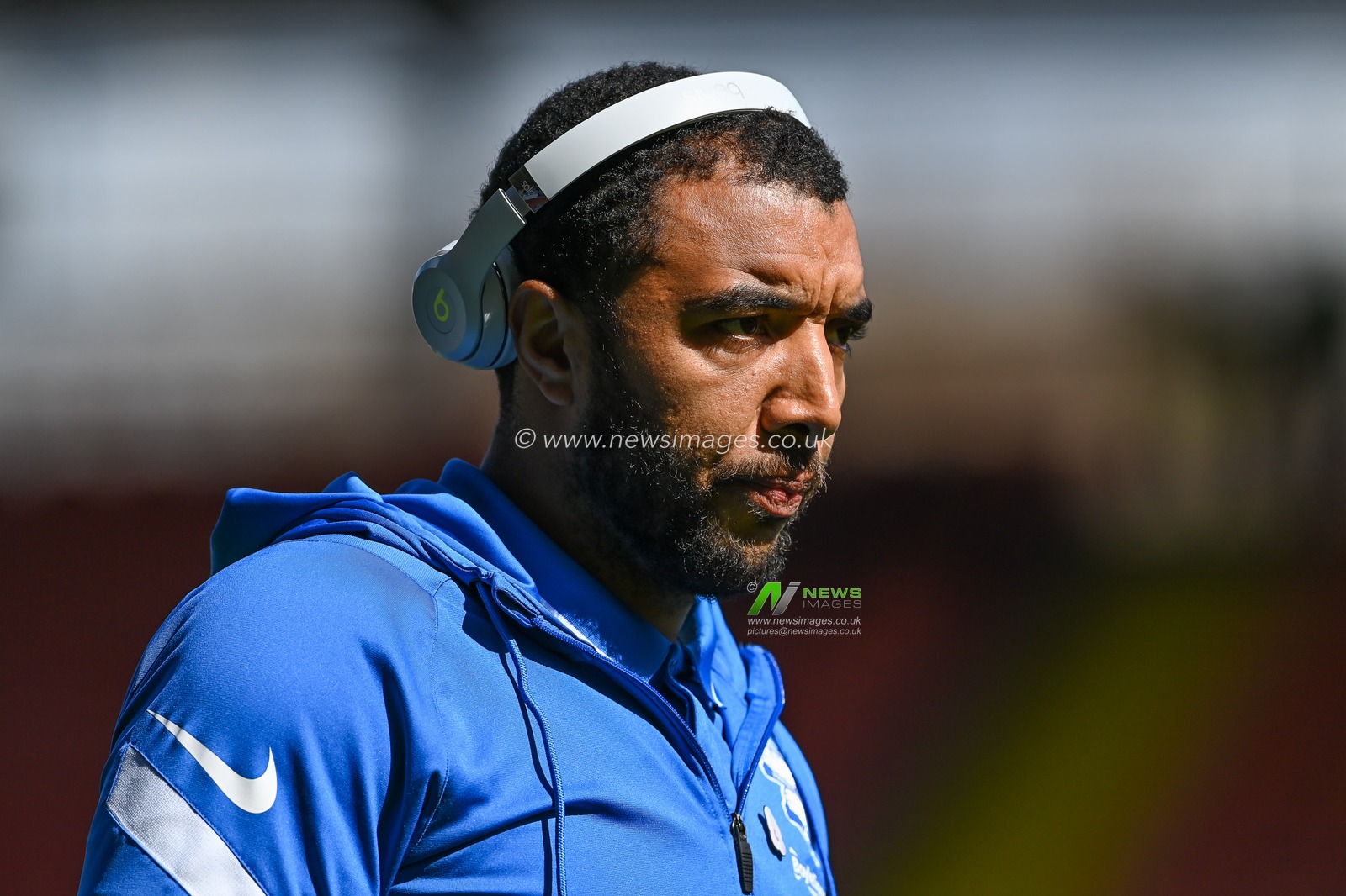 Troy Deeney #36 of Birmingham City arrives at Bloomfield Road