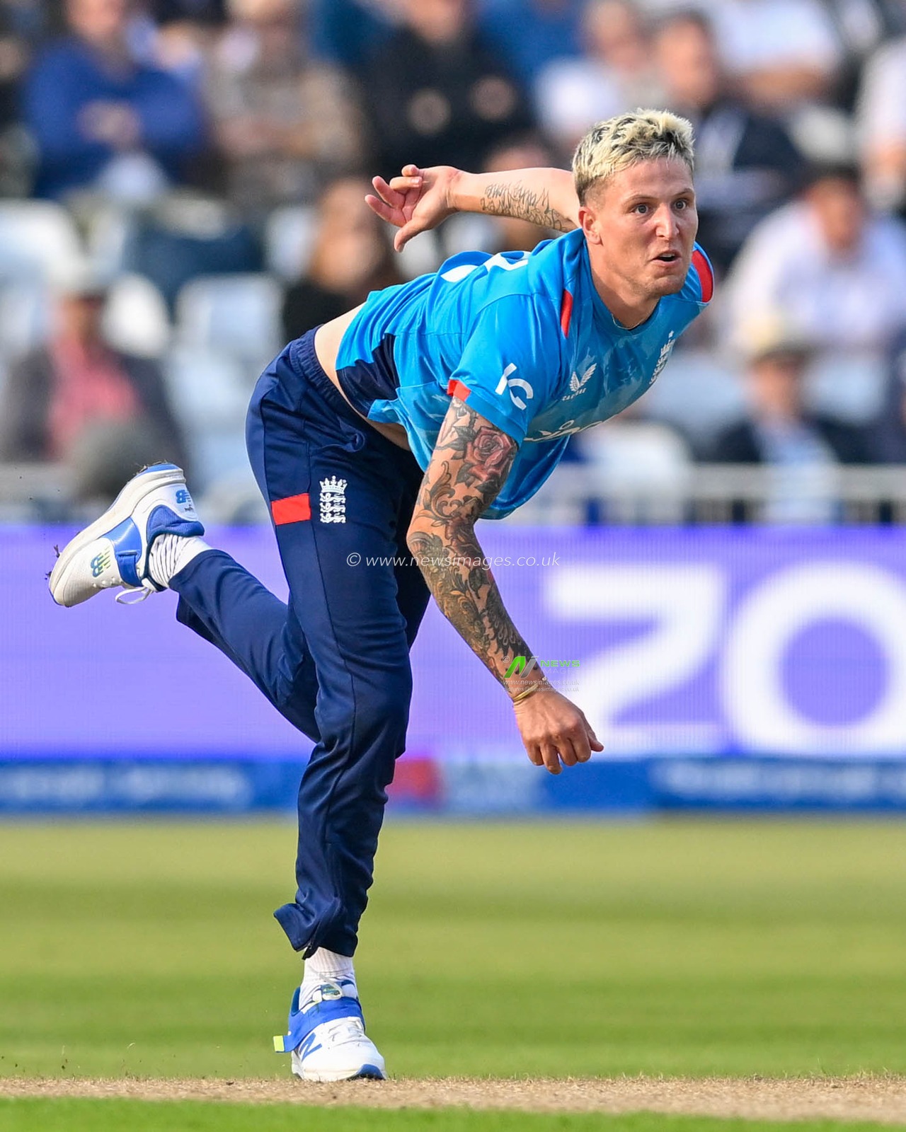 Brydon CARSE (England) bowling during the First Metro Bank One Day International match England vs Australia at Trent Bridge, Nottingham, United Kingdom, 19th September 2024

(Photo by Mark Dunn/News Images)