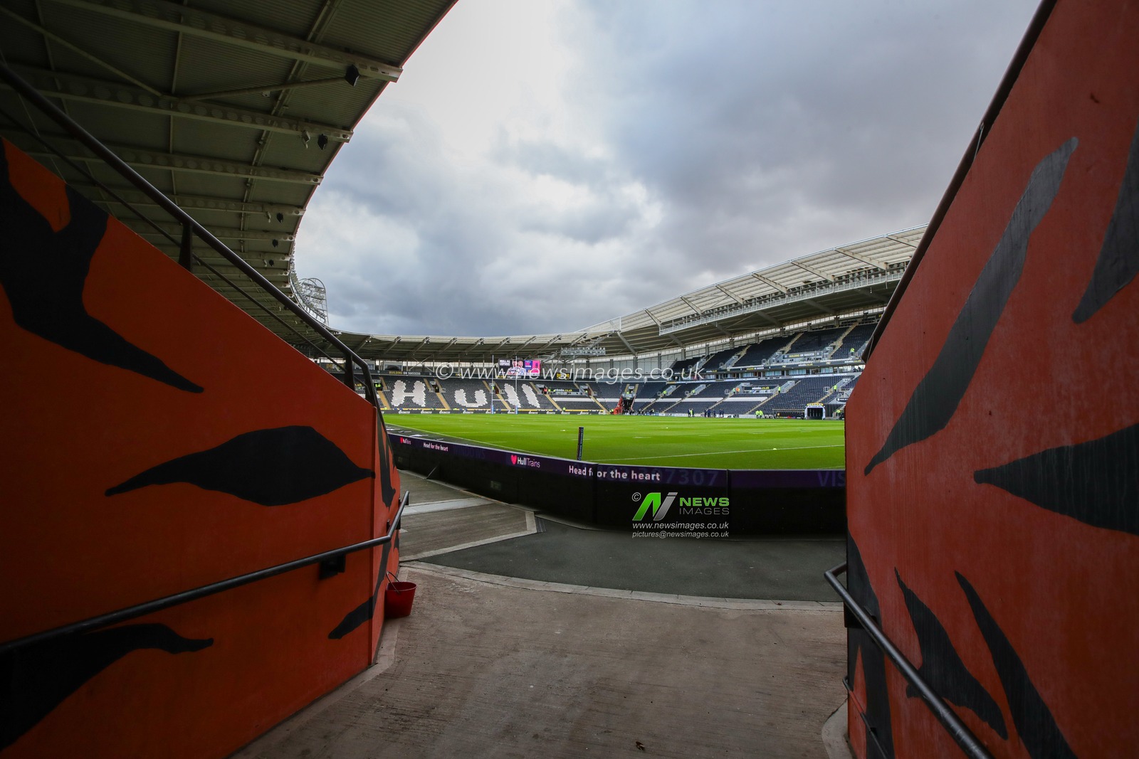 General view inside The MKM Stadium ahead of the Betfred Super League  Round 6 match Hull FC vs Leigh Leopards at MKM Stadium, Hull, United Kingdom, 25th March 2023

(Photo by James Heaton/News Images)