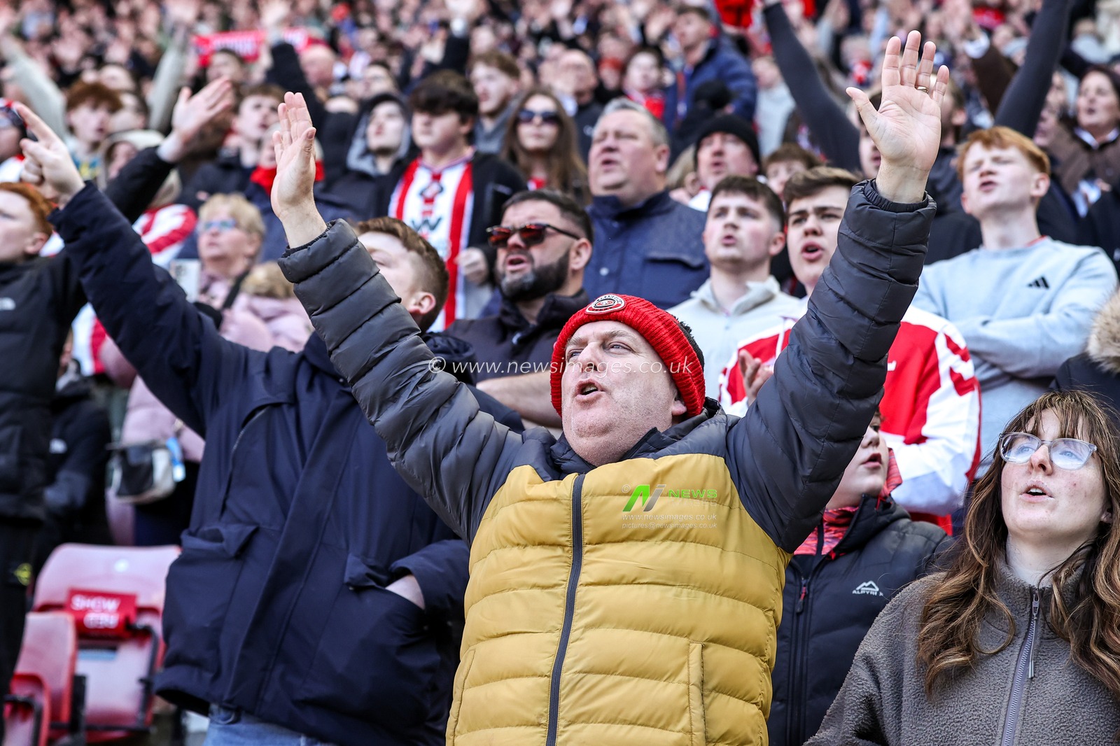 Sunderland fans before the game during the Premier League match Sunderland vs Brighton & Hove Albion at Stadium Of Light, Sunderland, United Kingdom on 14 March 2026

(Photo by Alfie Cosgrove/News Images)