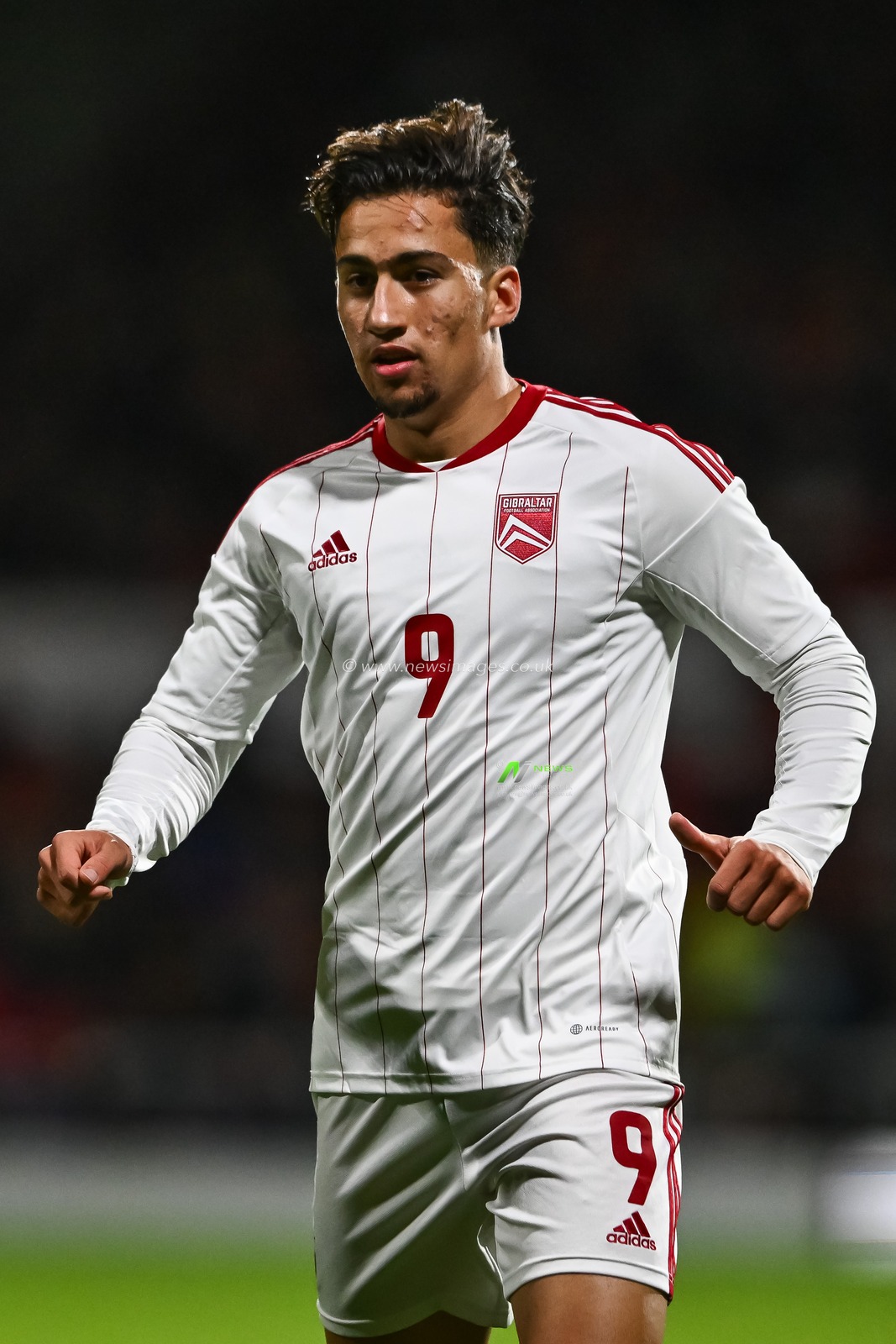 Reece Styche of Gibraltar during the International Friendly match Wales vs Gibraltar at SToK Cae Ras, Wrexham, United Kingdom, 11th October 2023

(Photo by Craig Thomas/News Images)