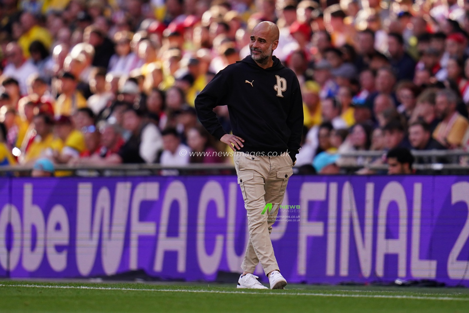 Pep Guardiola manager of Manchester City during the Emirates FA Cup Semi-Final match Manchester City vs Southampton at Wembley Stadium, London, United Kingdom on 25 April 2026

(Photo by Harvey Murphy/News Images)