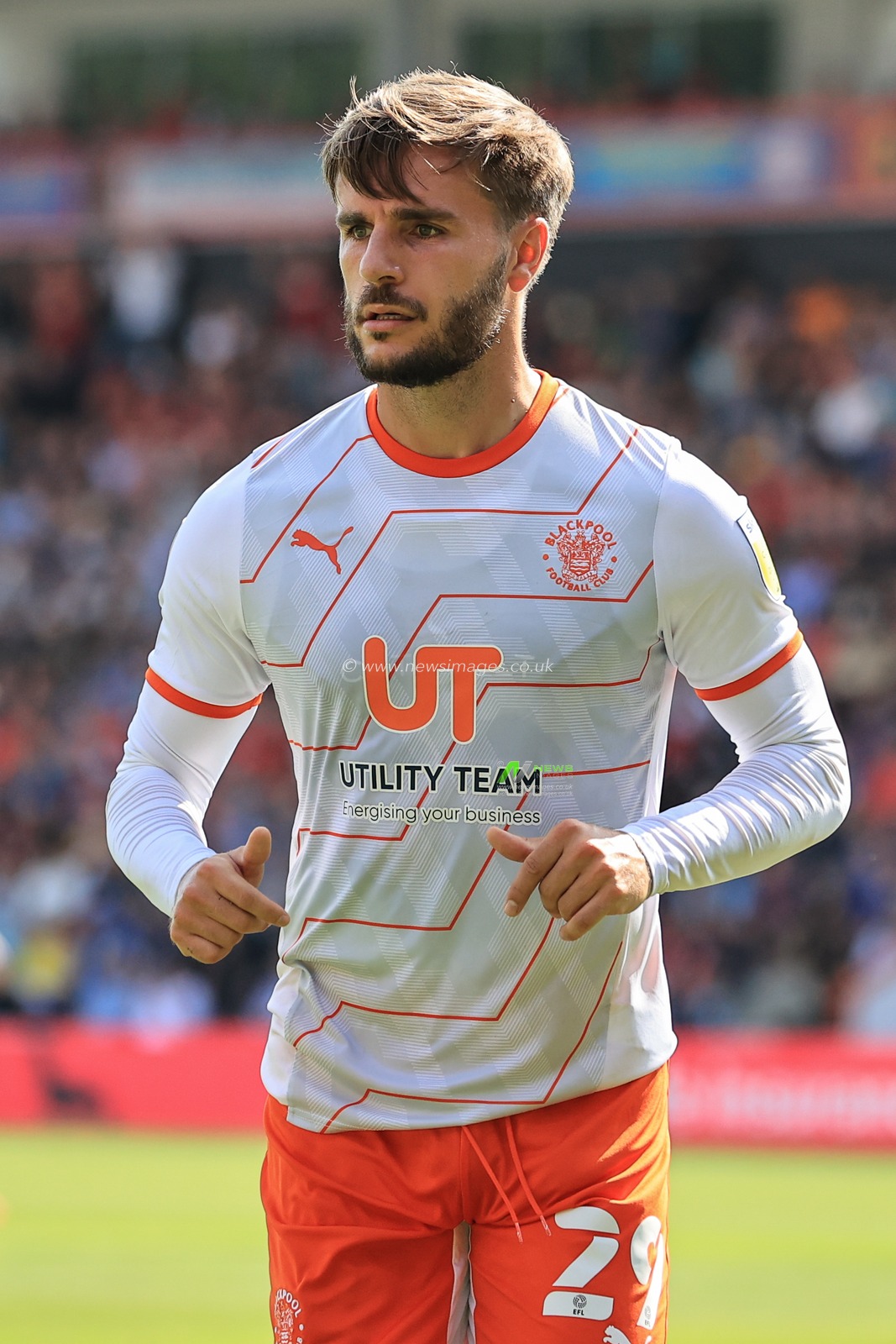 Luke Garbutt #29 of Blackpool during the game