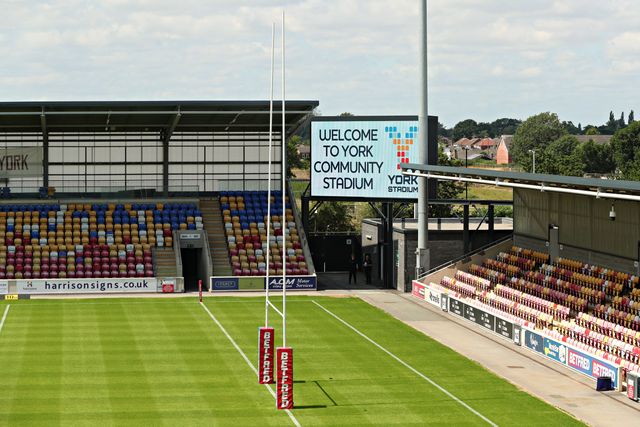 A general view of the LNER Community Stadium before the Betfred Championship match York City Knights vs Featherstone Rovers at LNER Community Stadium, York, United Kingdom, 29th June 2025

(Photo by Sam Eaden/News Images)
