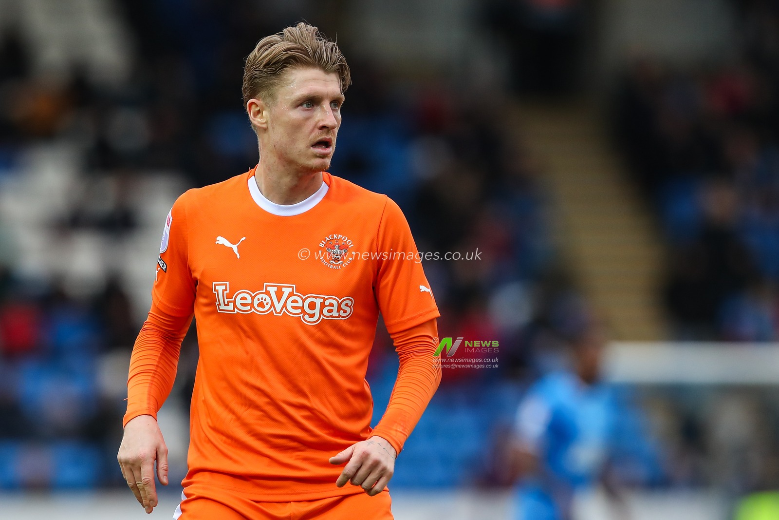 George Byers of Blackpool during the Sky Bet League 1 match Peterborough United vs Blackpool at Weston Homes Stadium, Peterborough, United Kingdom, 17th February 2024

(Photo by Gareth Evans/News Images)